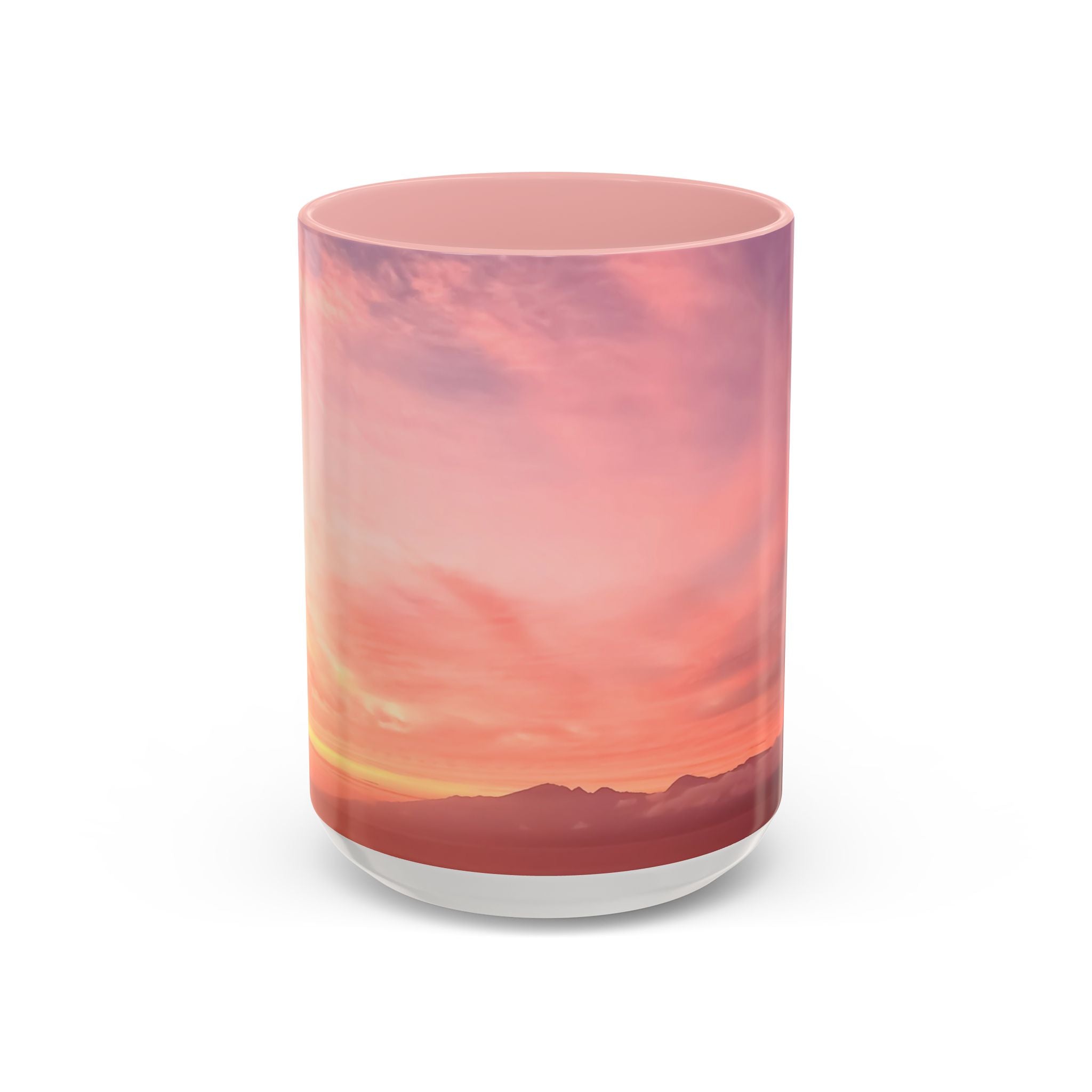Love Embodiment . Sunset Sky Accent Coffee Mug - Perfect for Cozy Mornings and Relaxing Evenings
