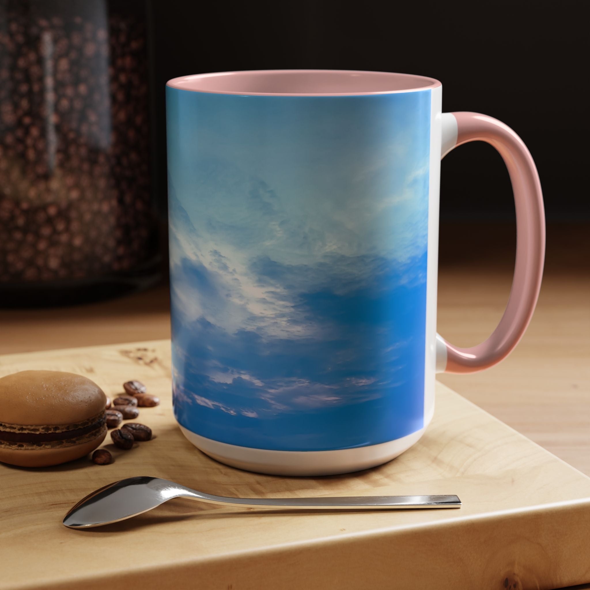 Power Creation . Sunset Sky Accent Coffee Mug - Perfect for Cozy Mornings and Relaxing Evenings
