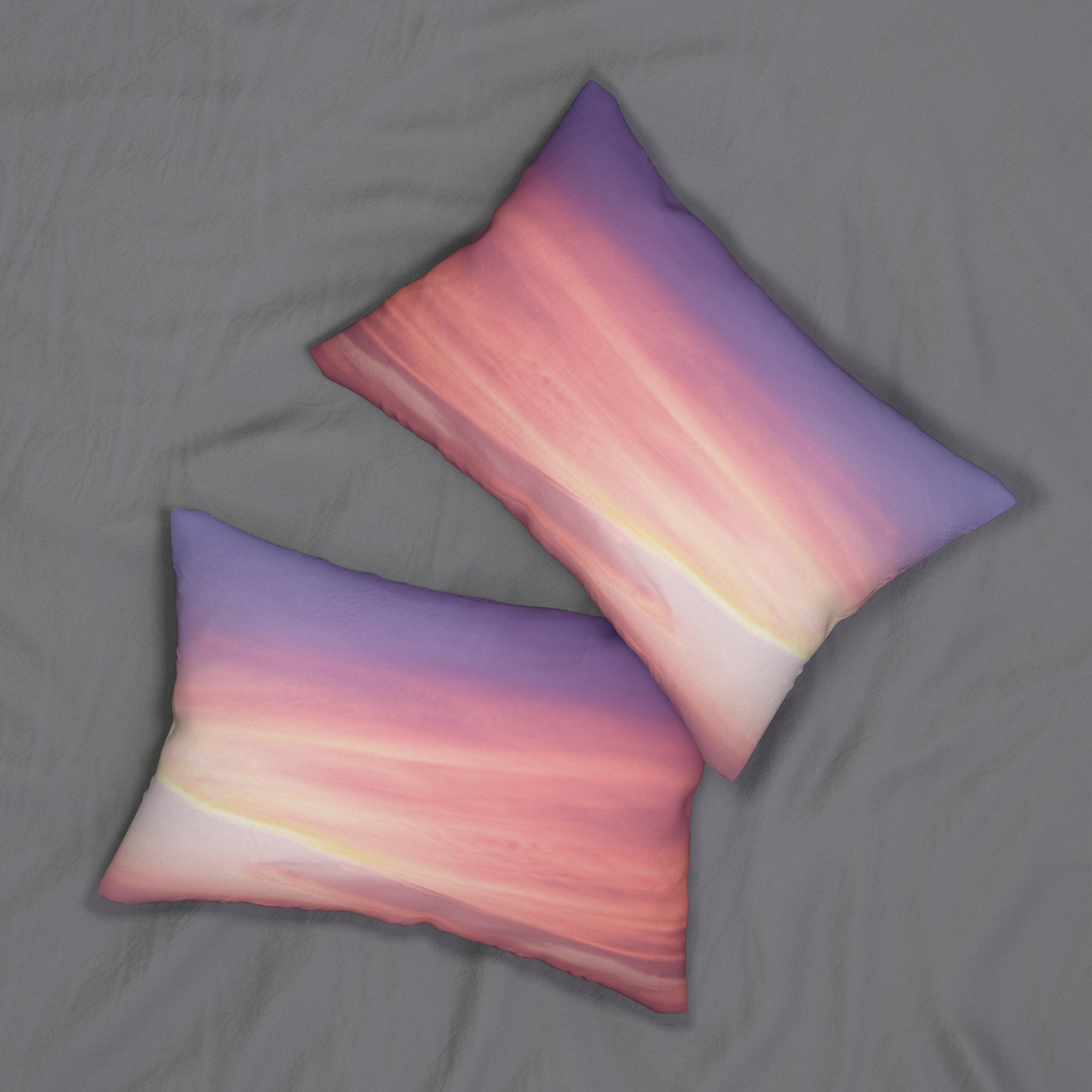 Love Activation - Pastel Sunset Lumbar Pillow - Relaxing Home Decor
