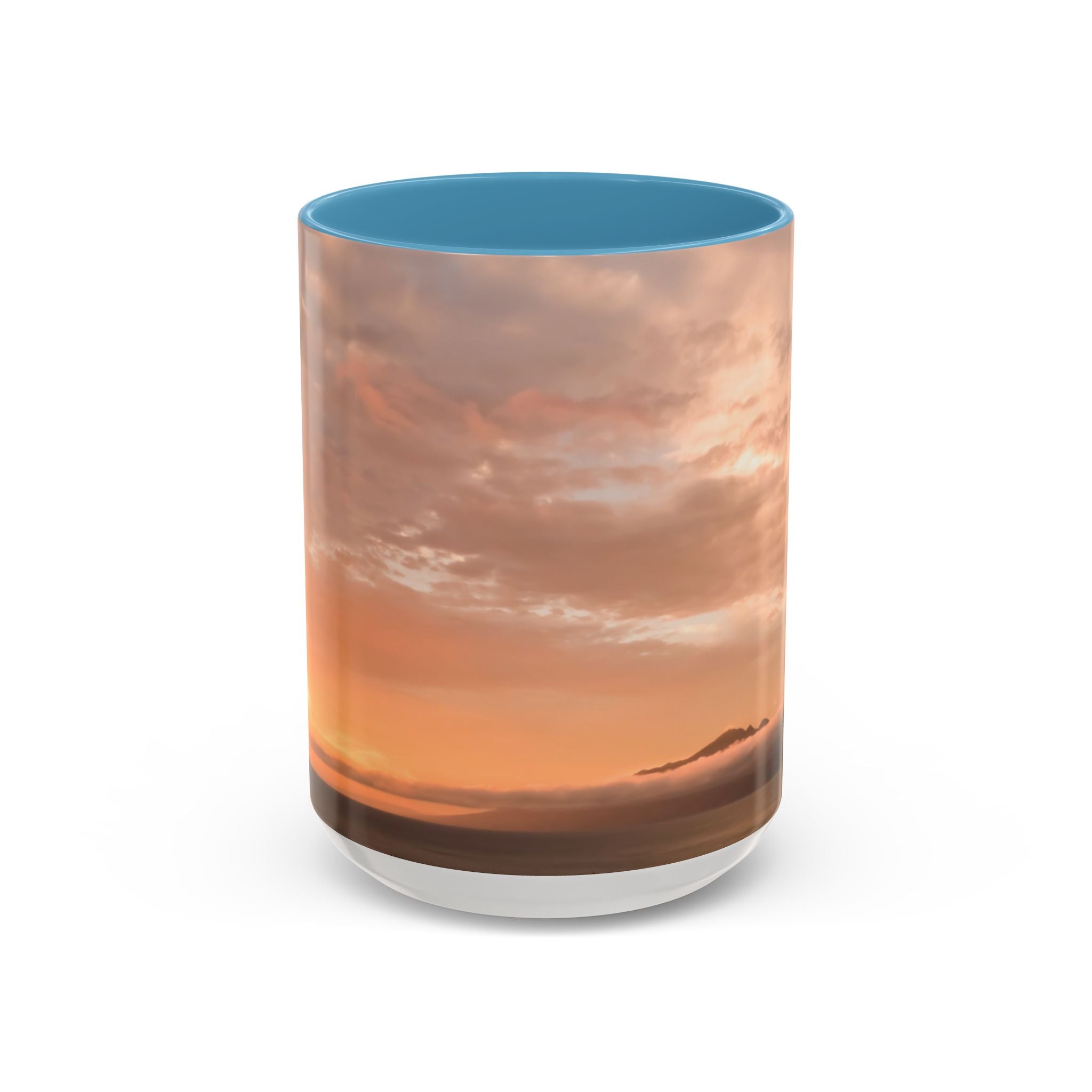 Wisdom Embodiment . Sunset Sky Accent Coffee Mug - Perfect for Cozy Mornings and Relaxing Evenings