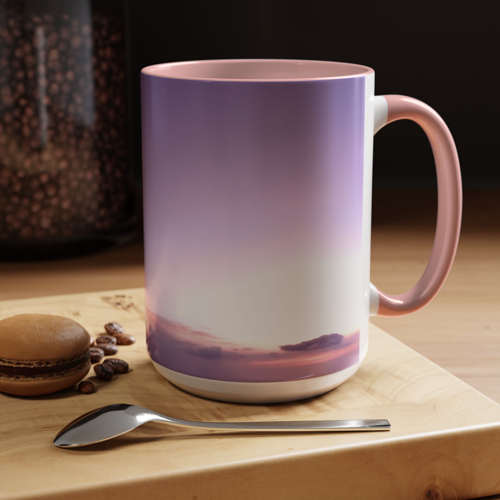 Love Awakening. Sunset Sky Accent Coffee Mug - Perfect for Cozy Mornings and Relaxing Evenings
