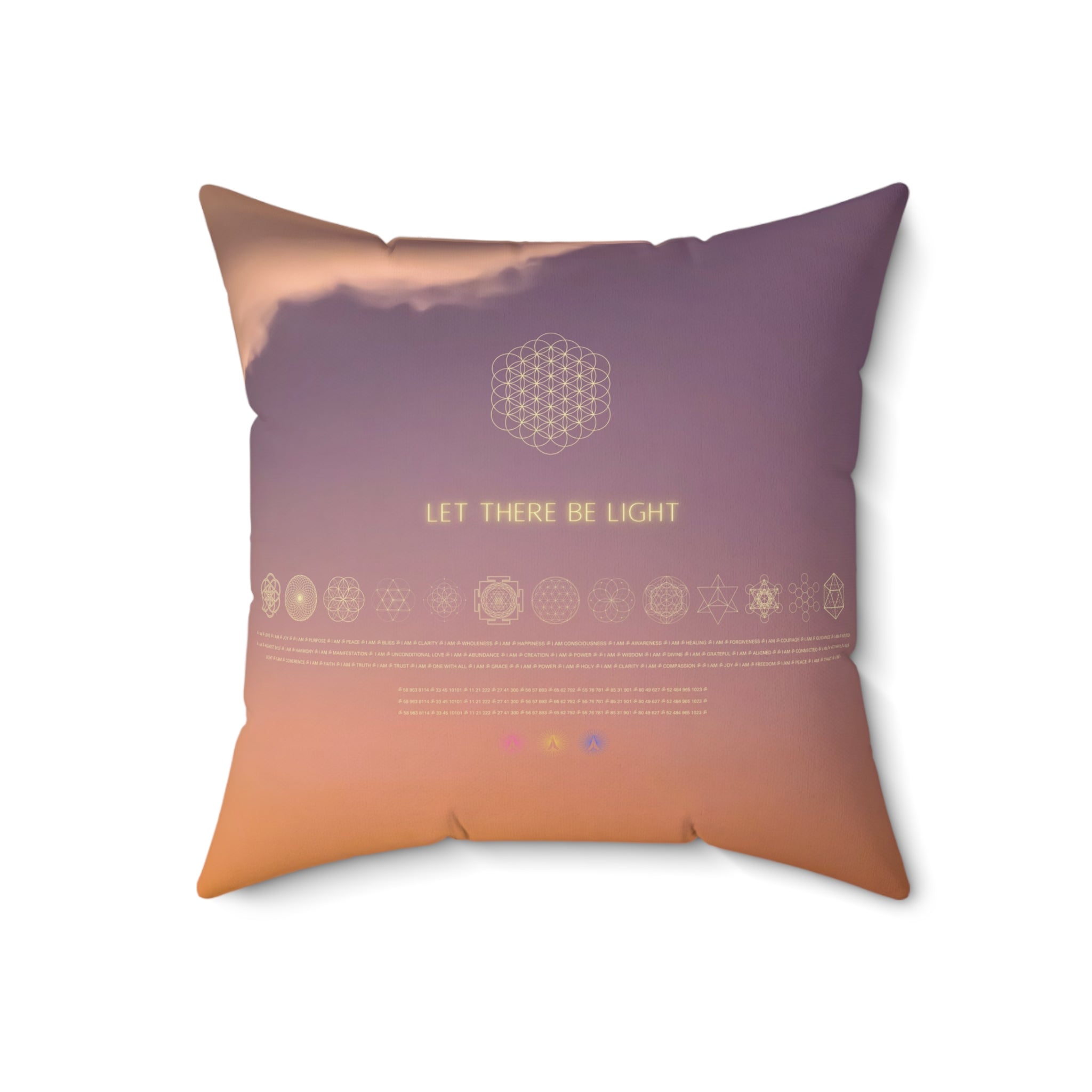 "Let There Be Light" - Inspirational Square Pillow
