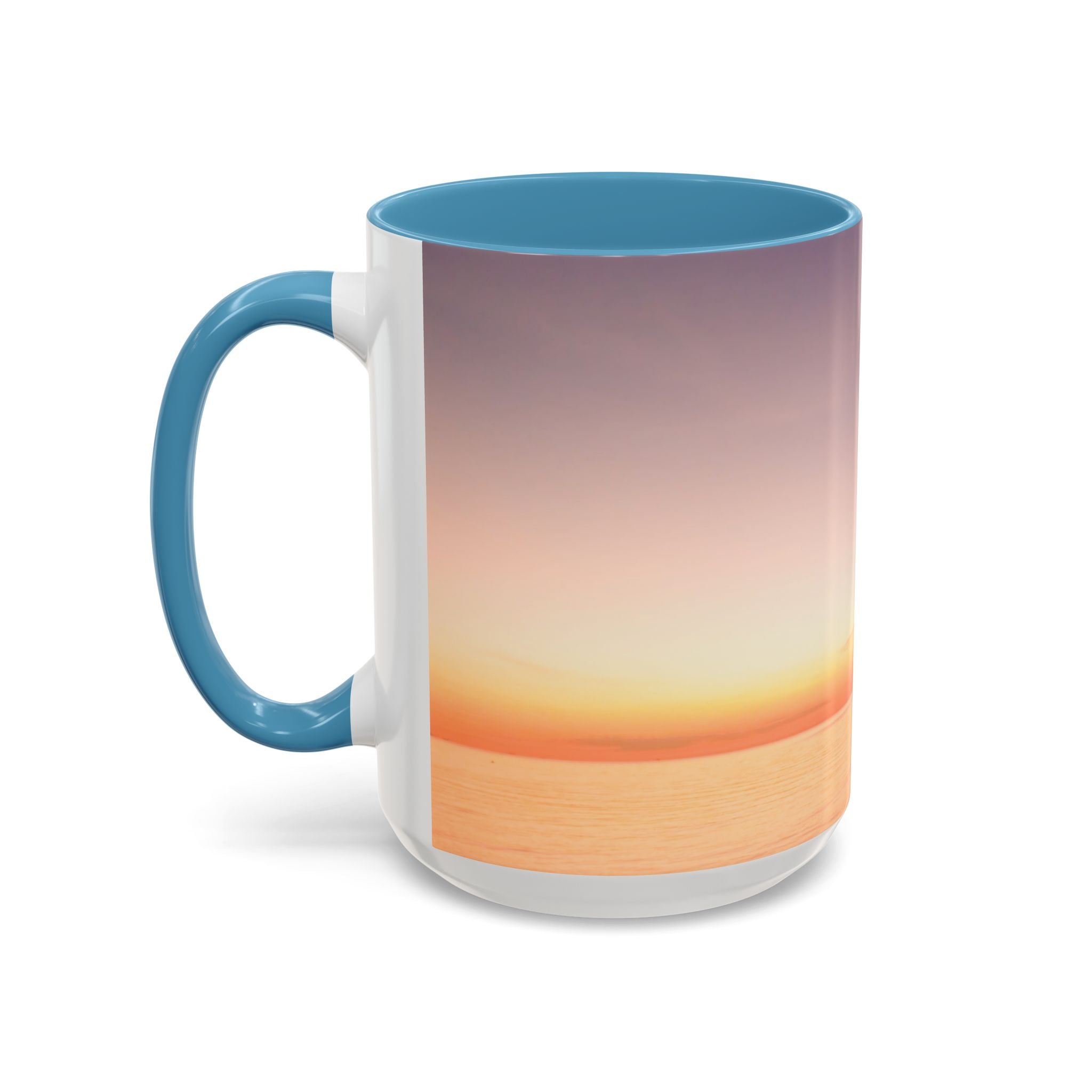 Wisdom Manfestation . Sunset Sky Accent Coffee Mug - Perfect for Cozy Mornings and Relaxing Evenings