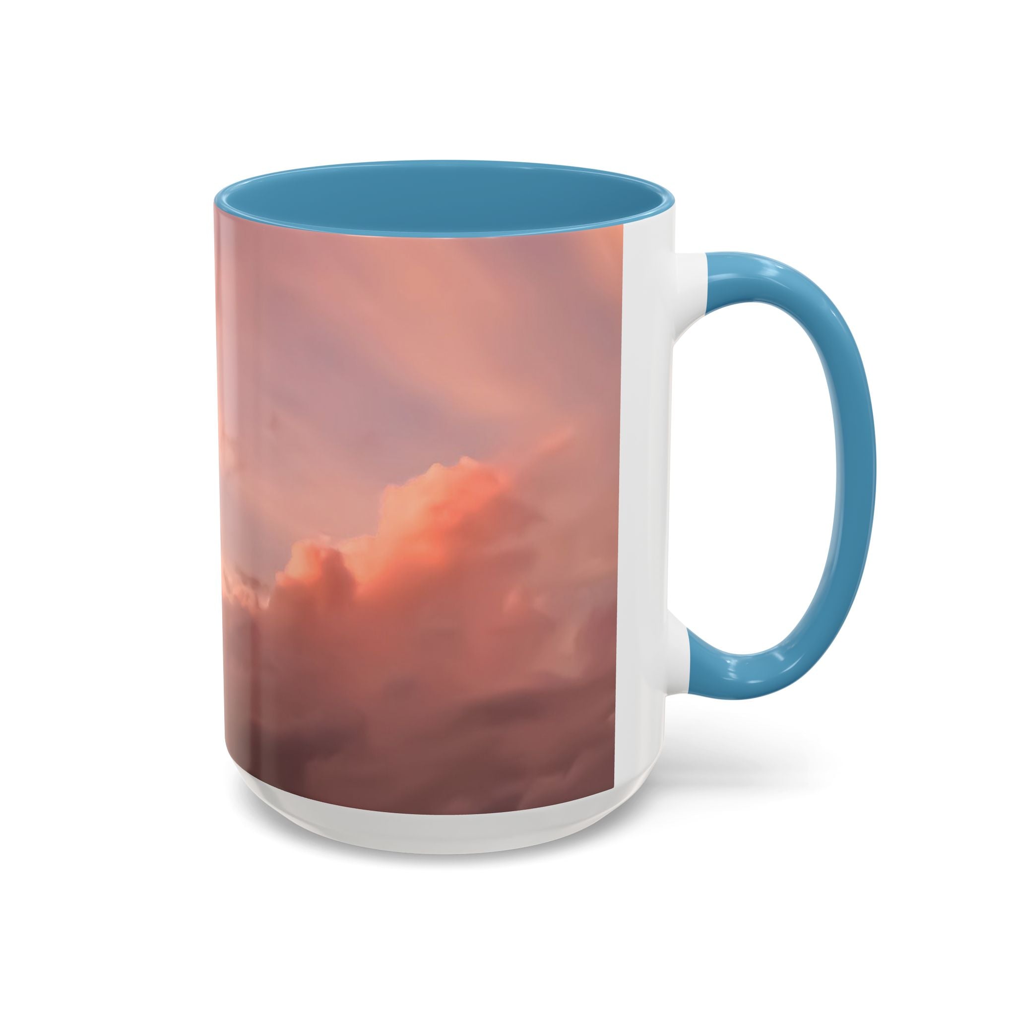 Love Connection . Sunset Sky Accent Coffee Mug - Perfect for Cozy Mornings and Relaxing Evenings