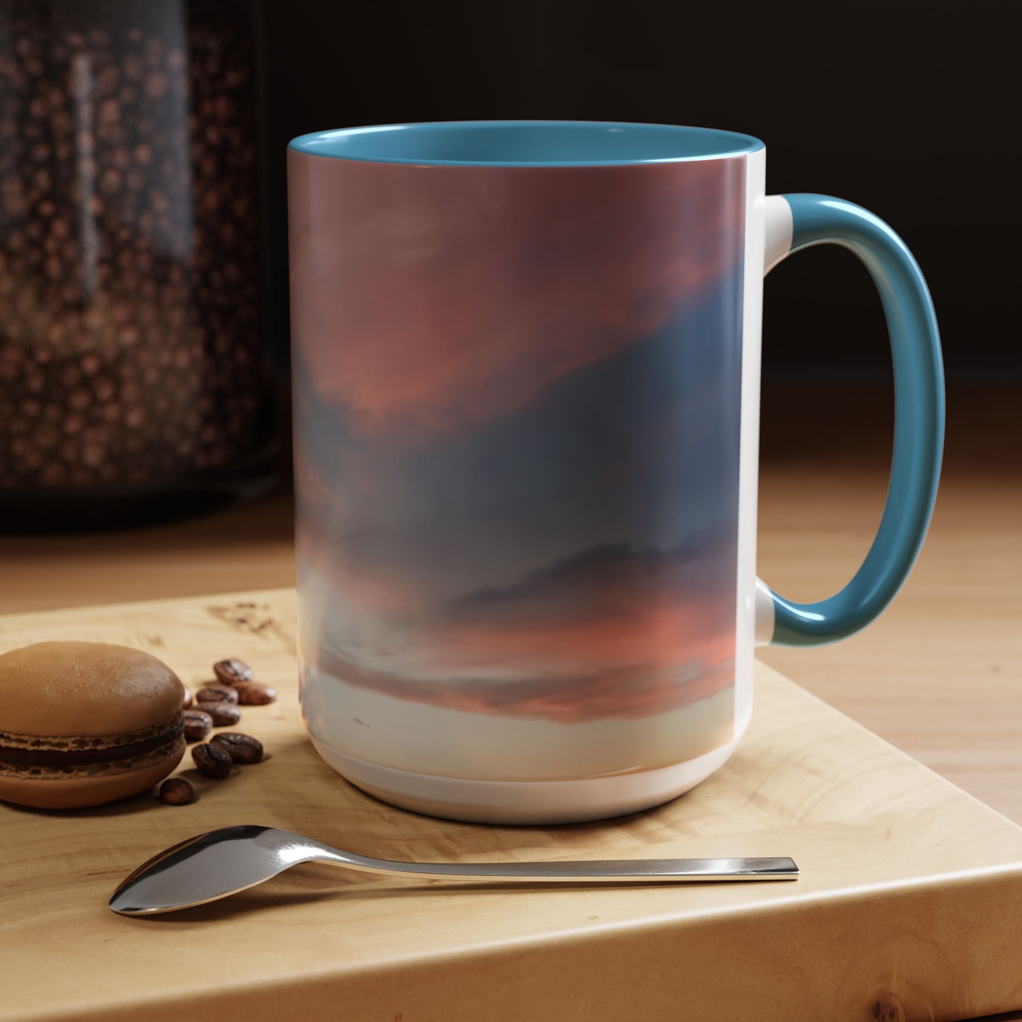 Love Manifestation . Sunset Sky Accent Coffee Mug - Perfect for Cozy Mornings and Relaxing Evenings