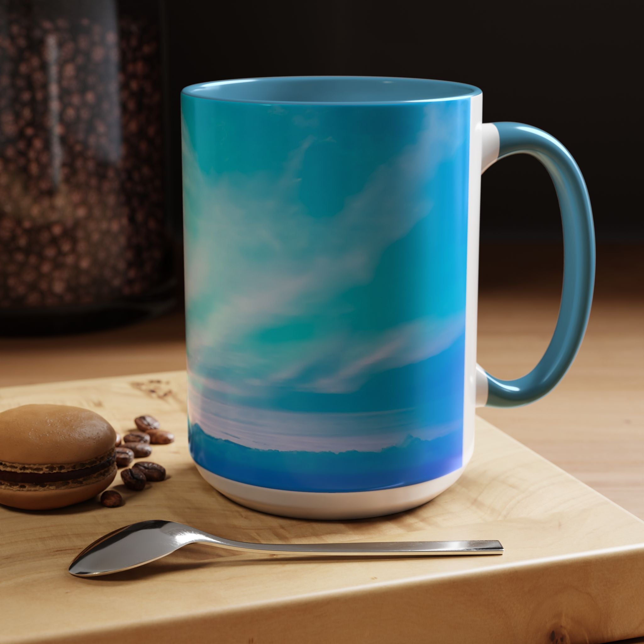 Power Embodiment . Sunset Sky Accent Coffee Mug - Perfect for Cozy Mornings and Relaxing Evenings