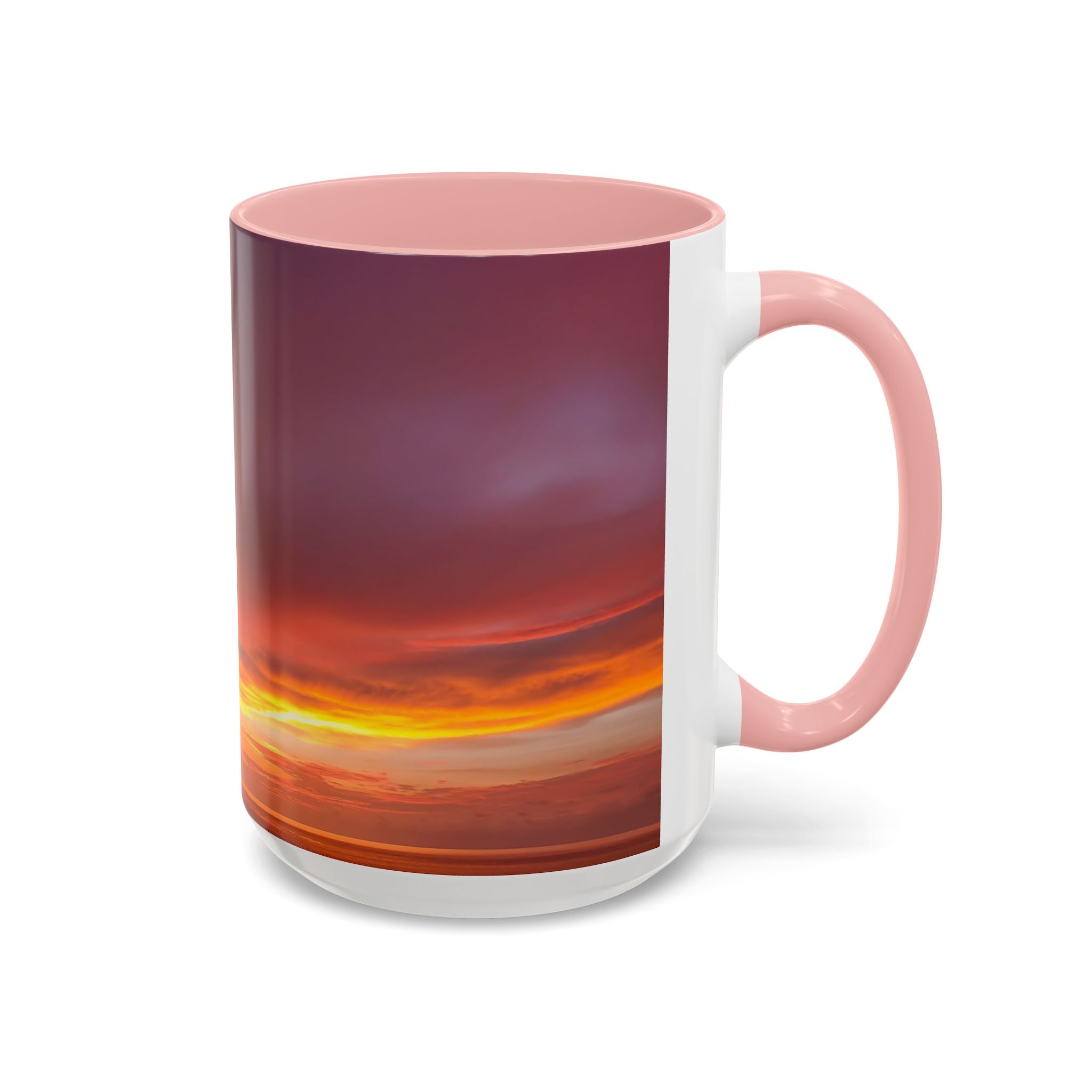 Love Alignment . Sunset Sky Accent Coffee Mug - Perfect for Cozy Mornings and Relaxing Evenings