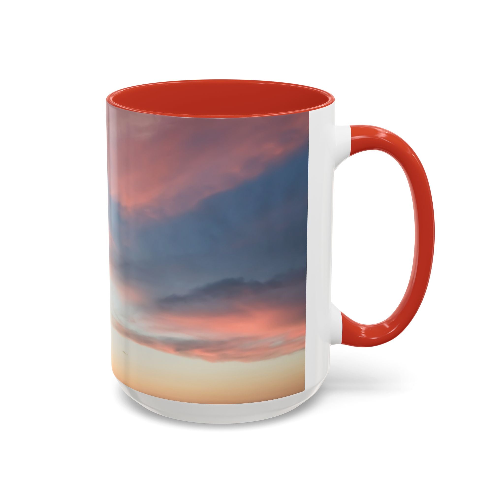 Love Manifestation . Sunset Sky Accent Coffee Mug - Perfect for Morning Rituals, Gift for Coffee Lovers, Home Decor, Office Mugs, Relaxation