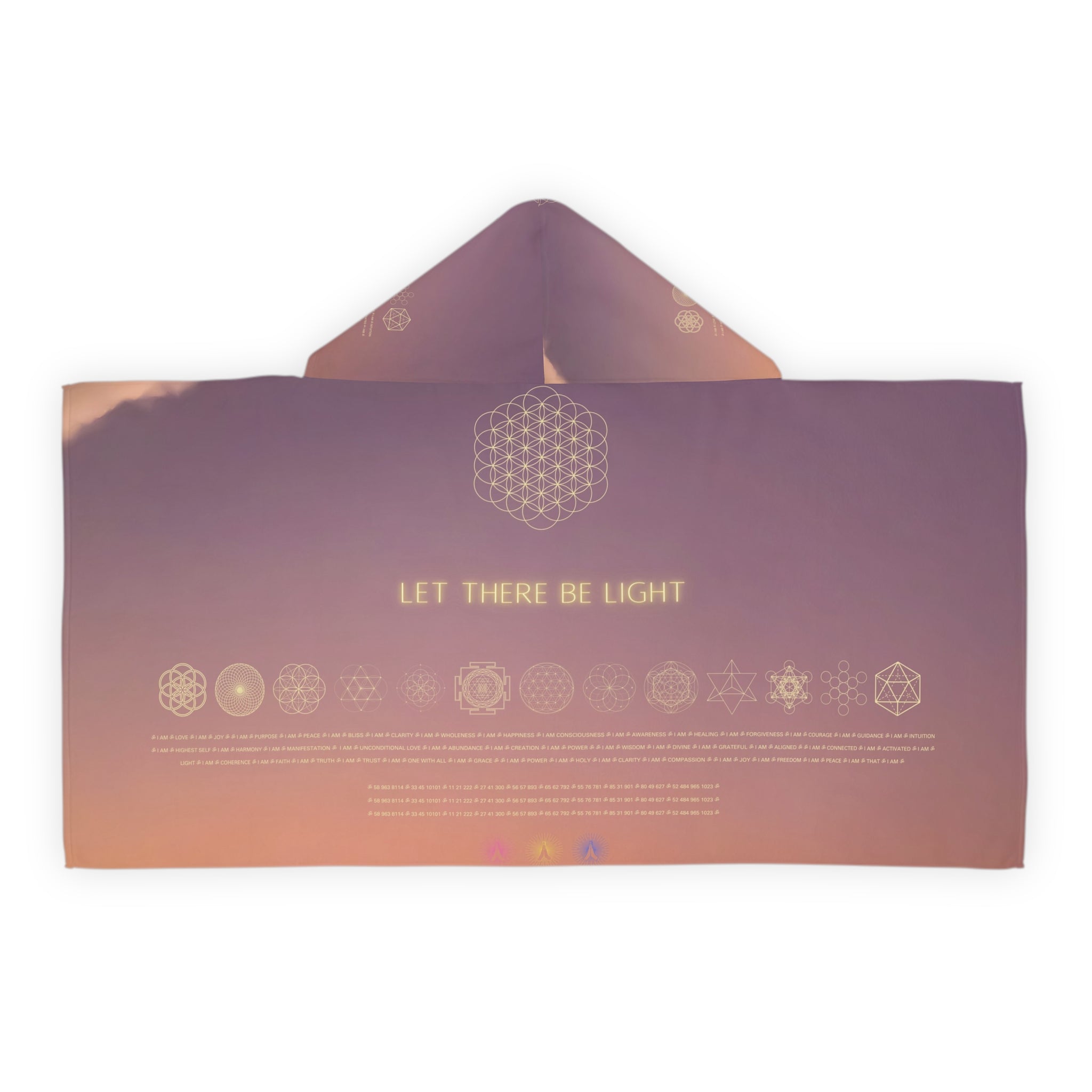 Youth Hooded Towel - 'Let There Be Light' Design for Fun After-Bath Moments