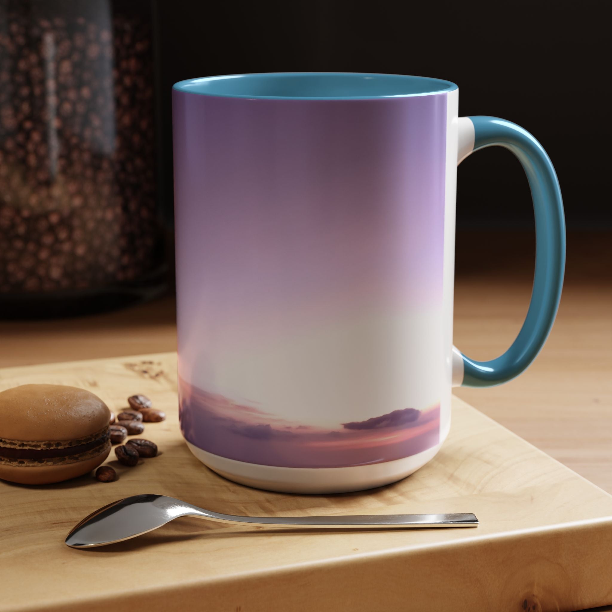 Love Awakening. Sunset Sky Accent Coffee Mug - Perfect for Cozy Mornings and Relaxing Evenings