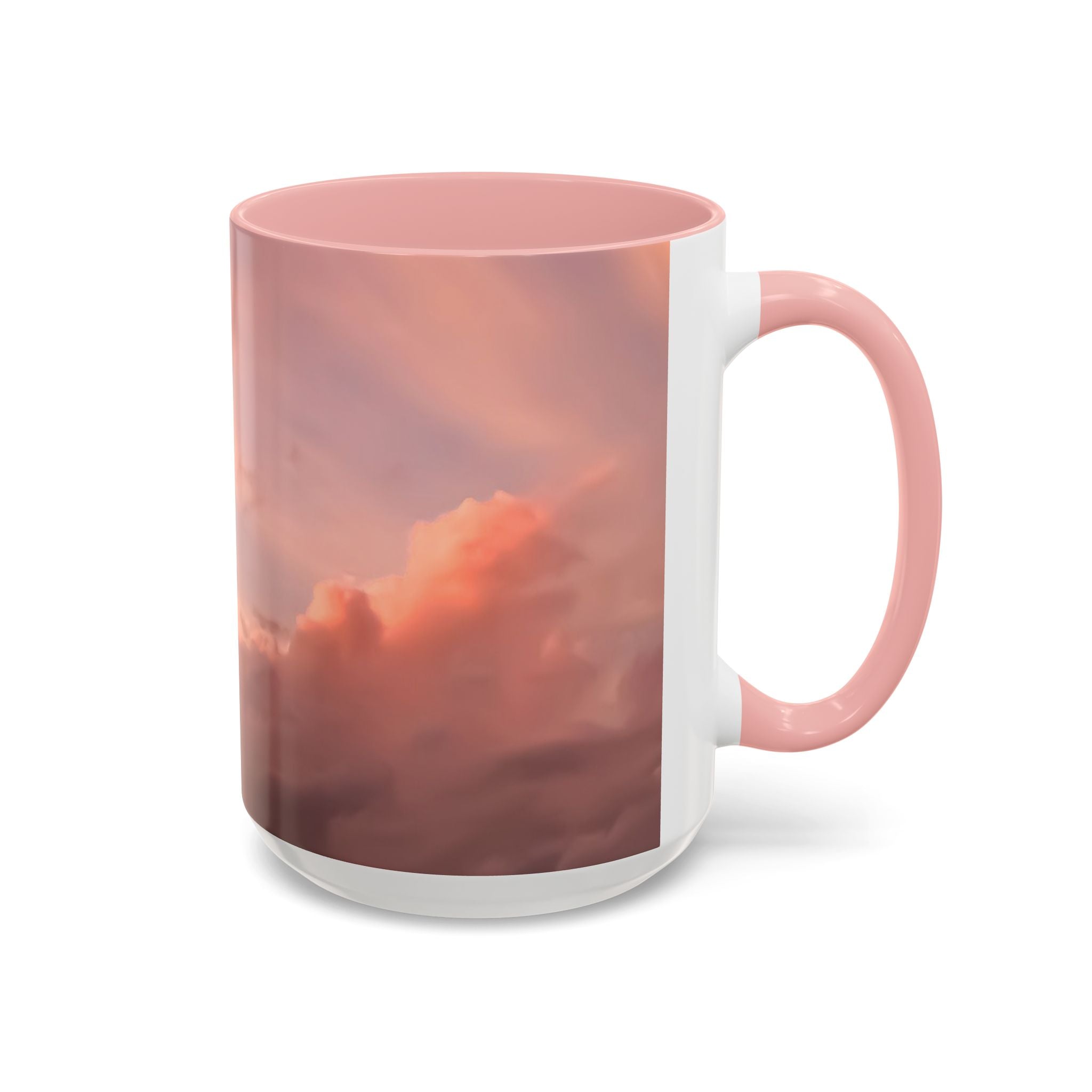 Love Connection . Sunset Sky Accent Coffee Mug - Perfect for Cozy Mornings and Relaxing Evenings