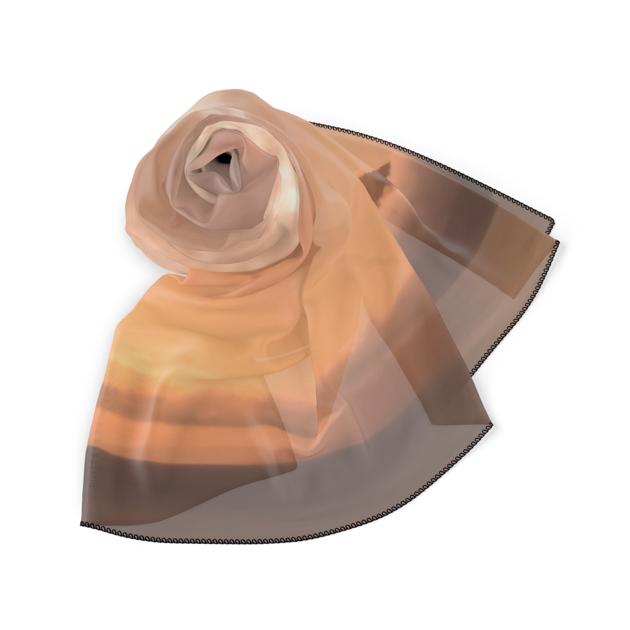 Wisdom Embodiment . Horizon Scarf — Pink Gradient Silk-Look Square Scarf