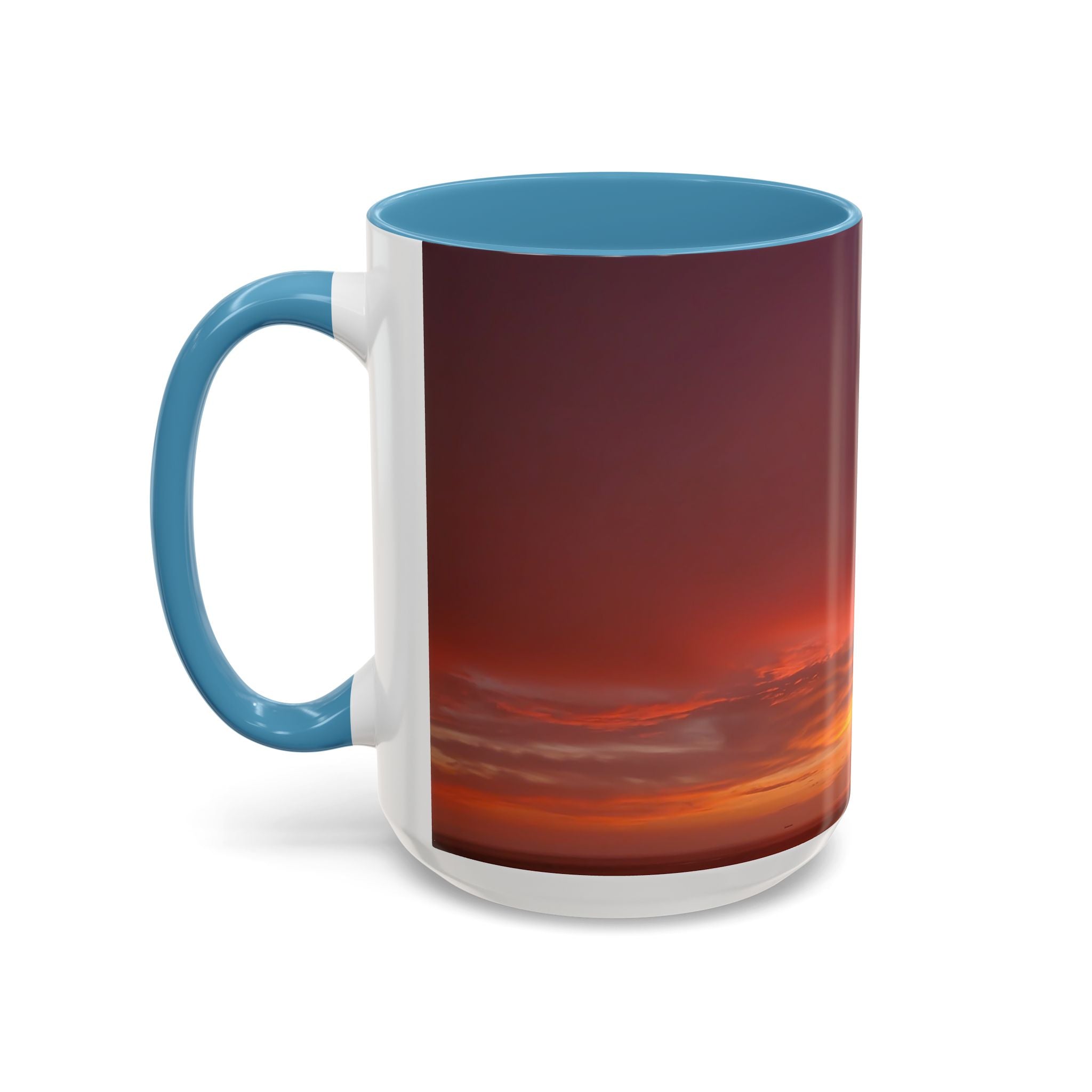 Love Alignment . Sunset Sky Accent Coffee Mug - Perfect for Cozy Mornings and Relaxing Evenings