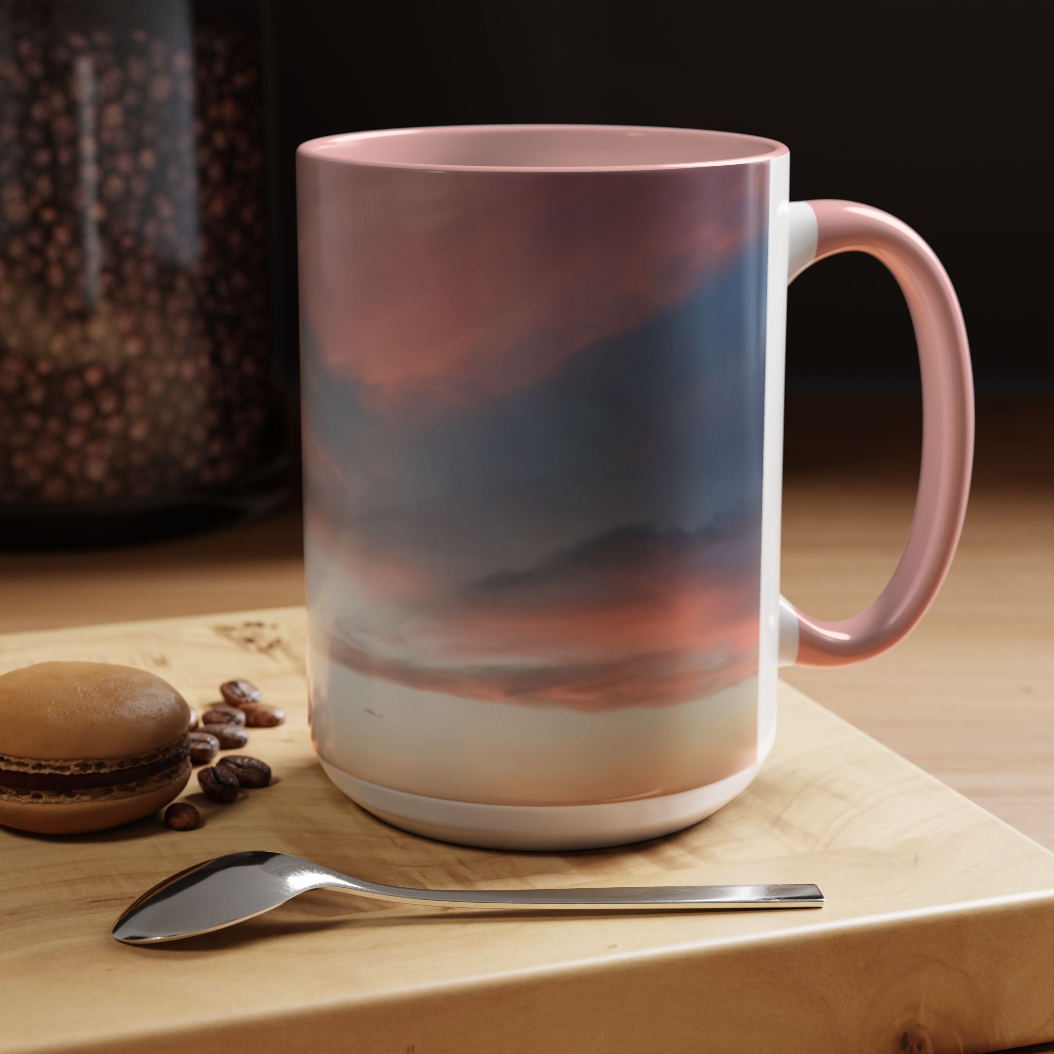 Love Manifestation . Sunset Sky Accent Coffee Mug - Perfect for Morning Rituals, Gift for Coffee Lovers, Home Decor, Office Mugs, Relaxation