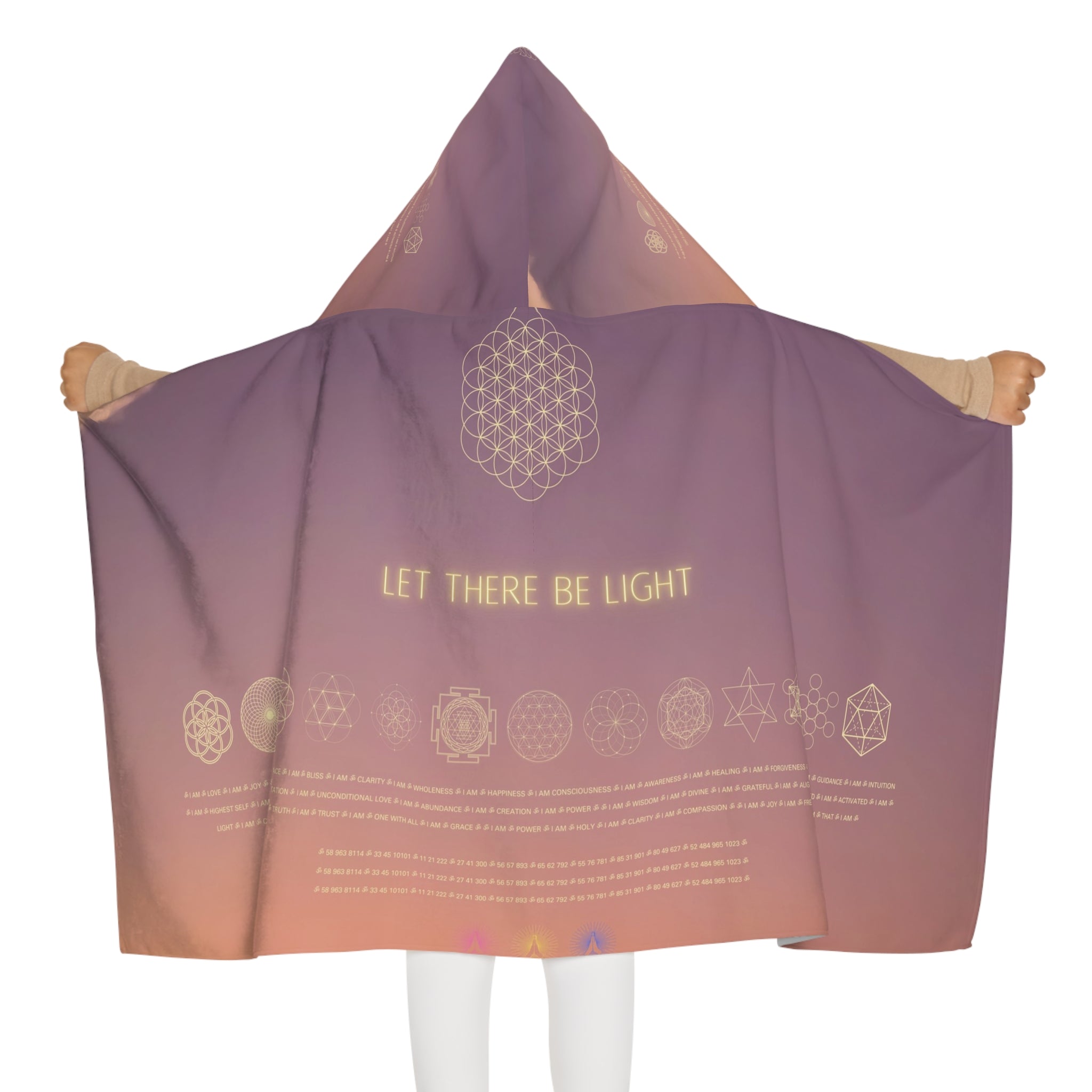 Youth Hooded Towel - 'Let There Be Light' Design for Fun After-Bath Moments