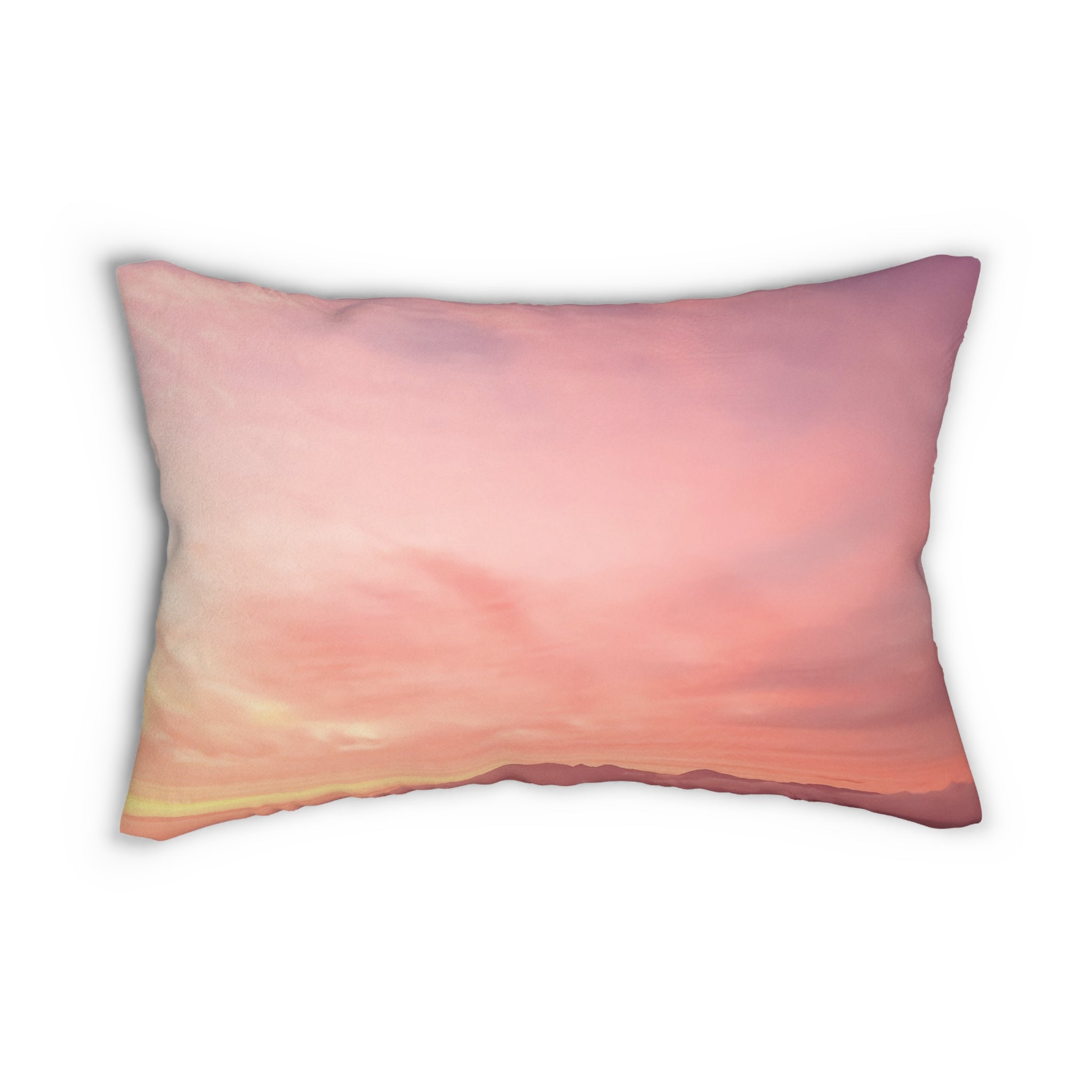 Love Embodiment - Pastel Sunset Lumbar Pillow - Relaxing Home Decor