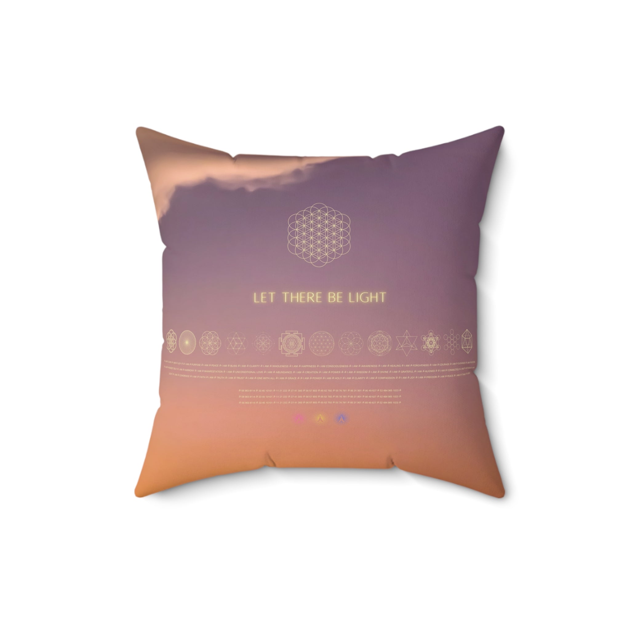 "Let There Be Light" - Inspirational Square Pillow