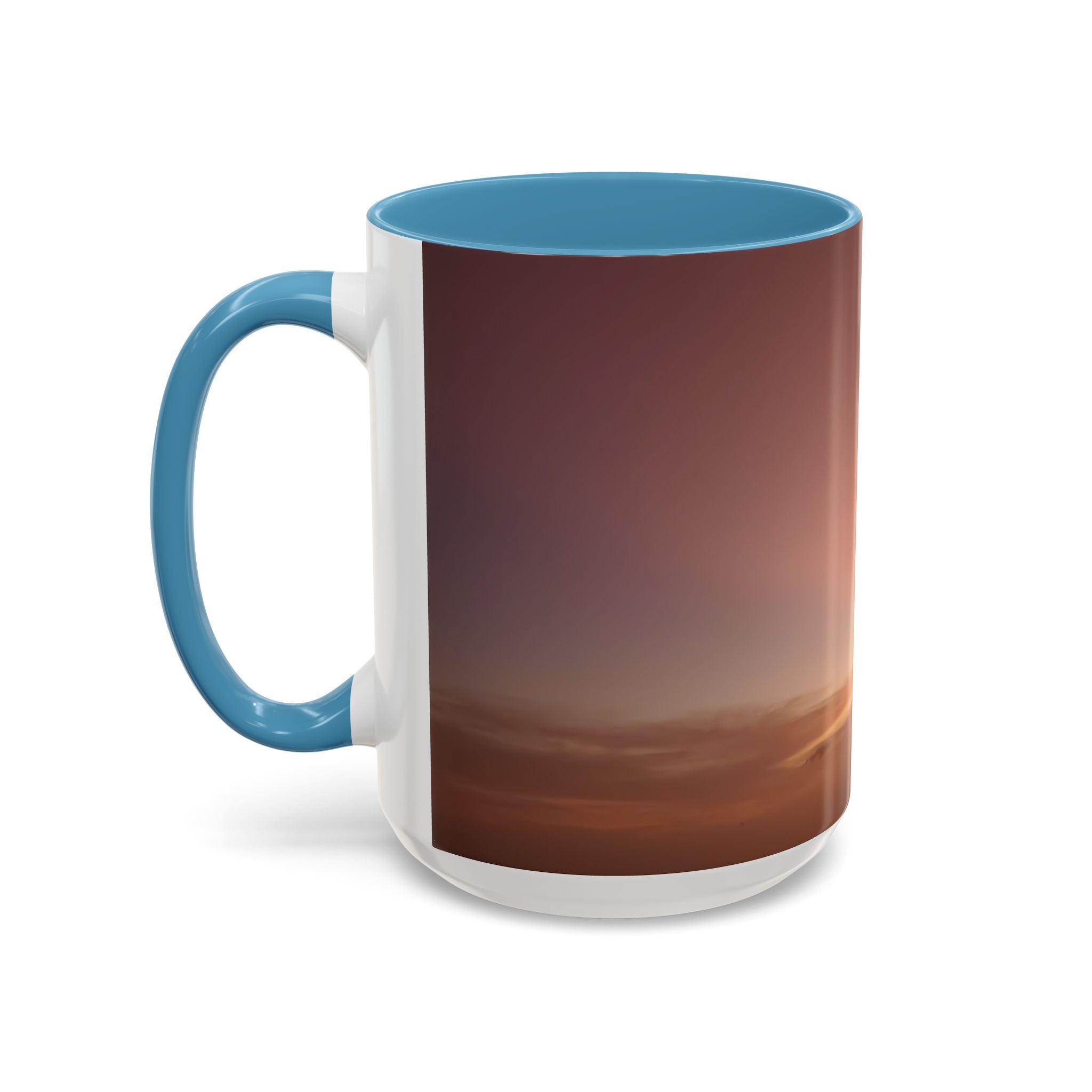 Wisdom Awakening . Sunset Sky Accent Coffee Mug - Perfect for Cozy Mornings and Relaxing Evenings