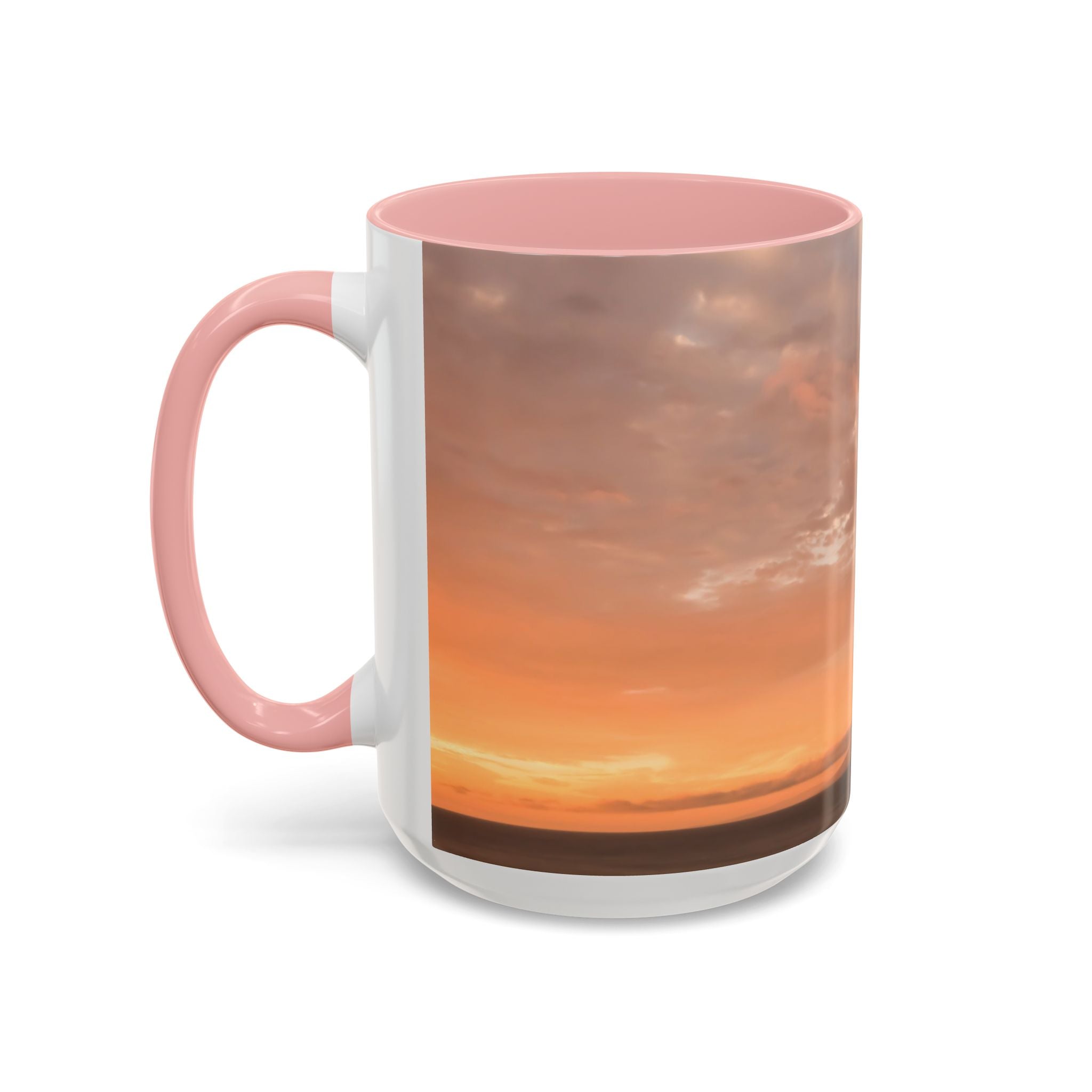 Wisdom Embodiment . Sunset Sky Accent Coffee Mug - Perfect for Cozy Mornings and Relaxing Evenings