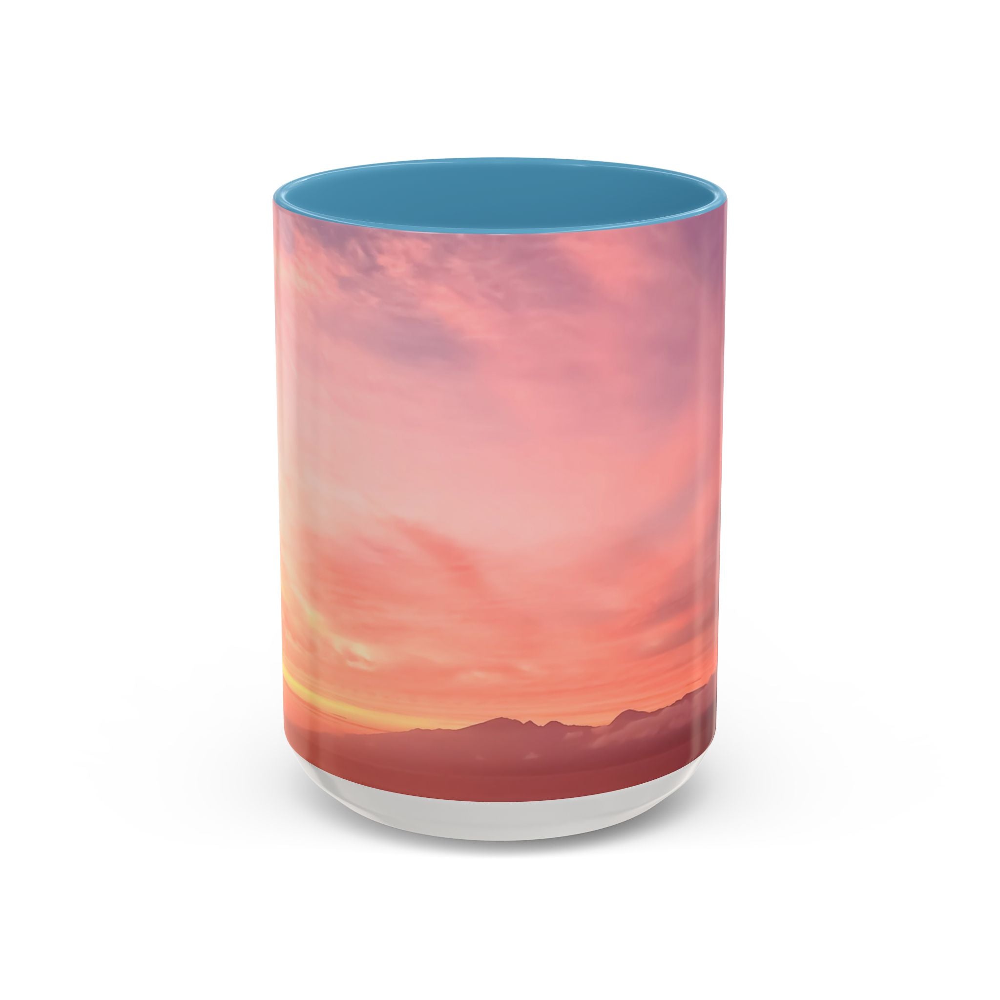 Love Embodiment . Sunset Sky Accent Coffee Mug - Perfect for Cozy Mornings and Relaxing Evenings