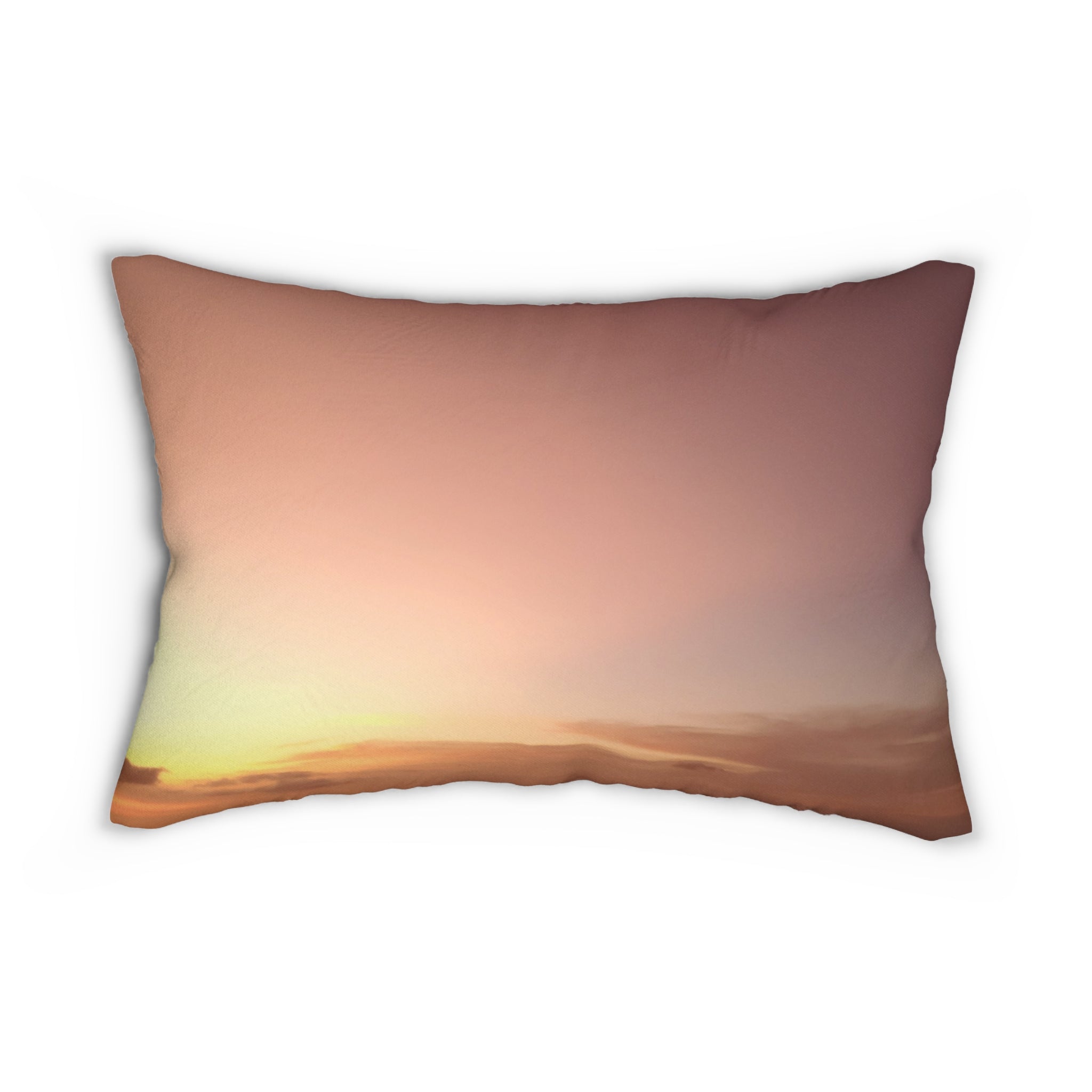 Wisdom Awakening - Sunset Serenity Lumbar Pillow - Cozy Home Decor for Relaxation