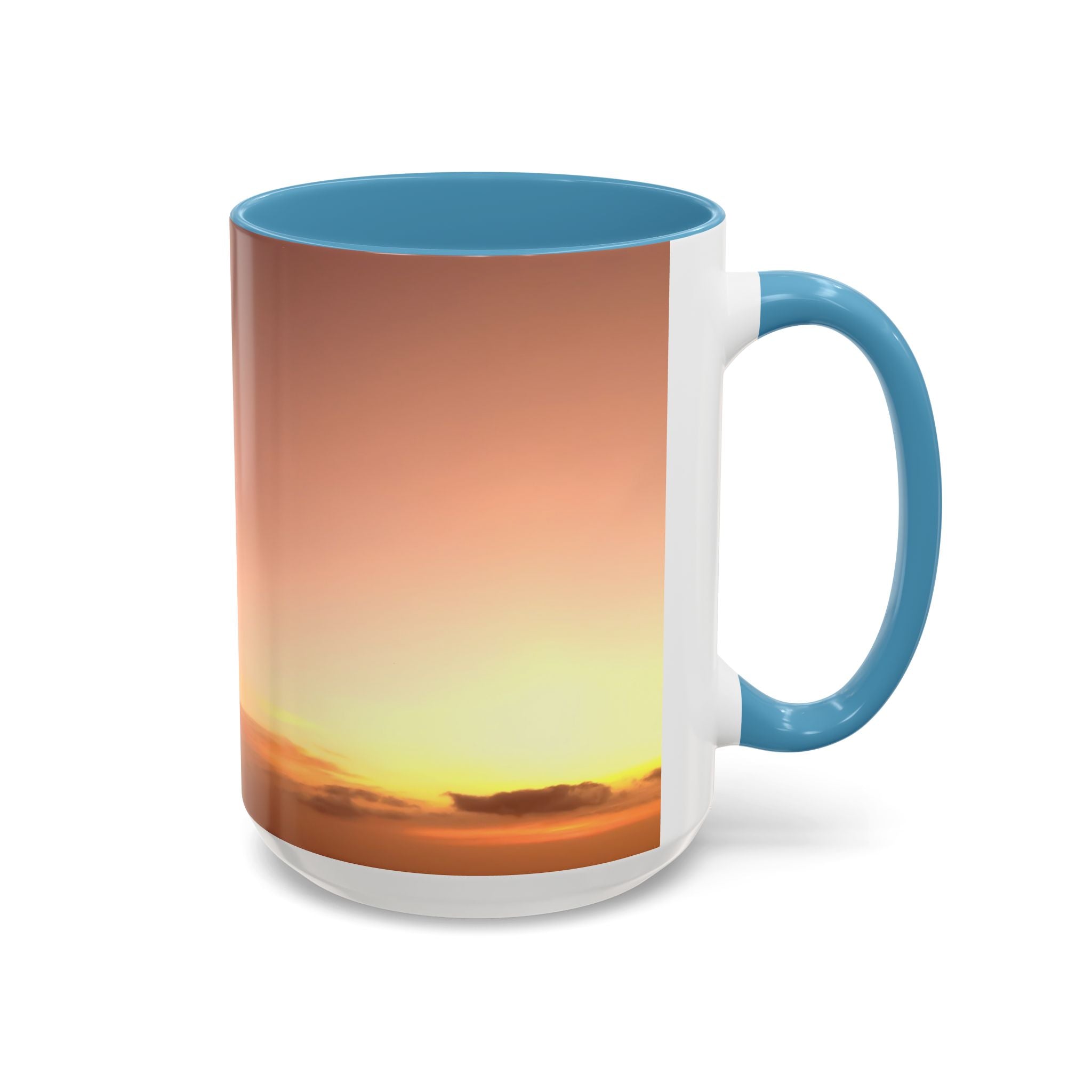 Wisdom Awakening . Sunset Sky Accent Coffee Mug - Perfect for Cozy Mornings and Relaxing Evenings