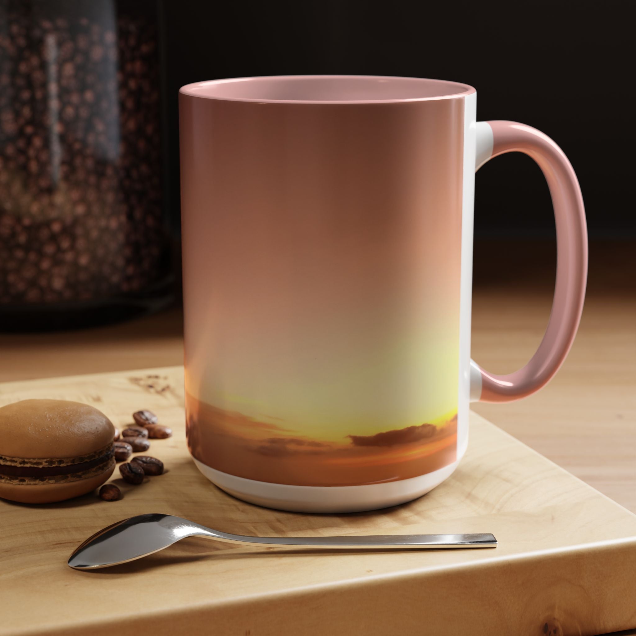 Wisdom Awakening . Sunset Sky Accent Coffee Mug - Perfect for Cozy Mornings and Relaxing Evenings