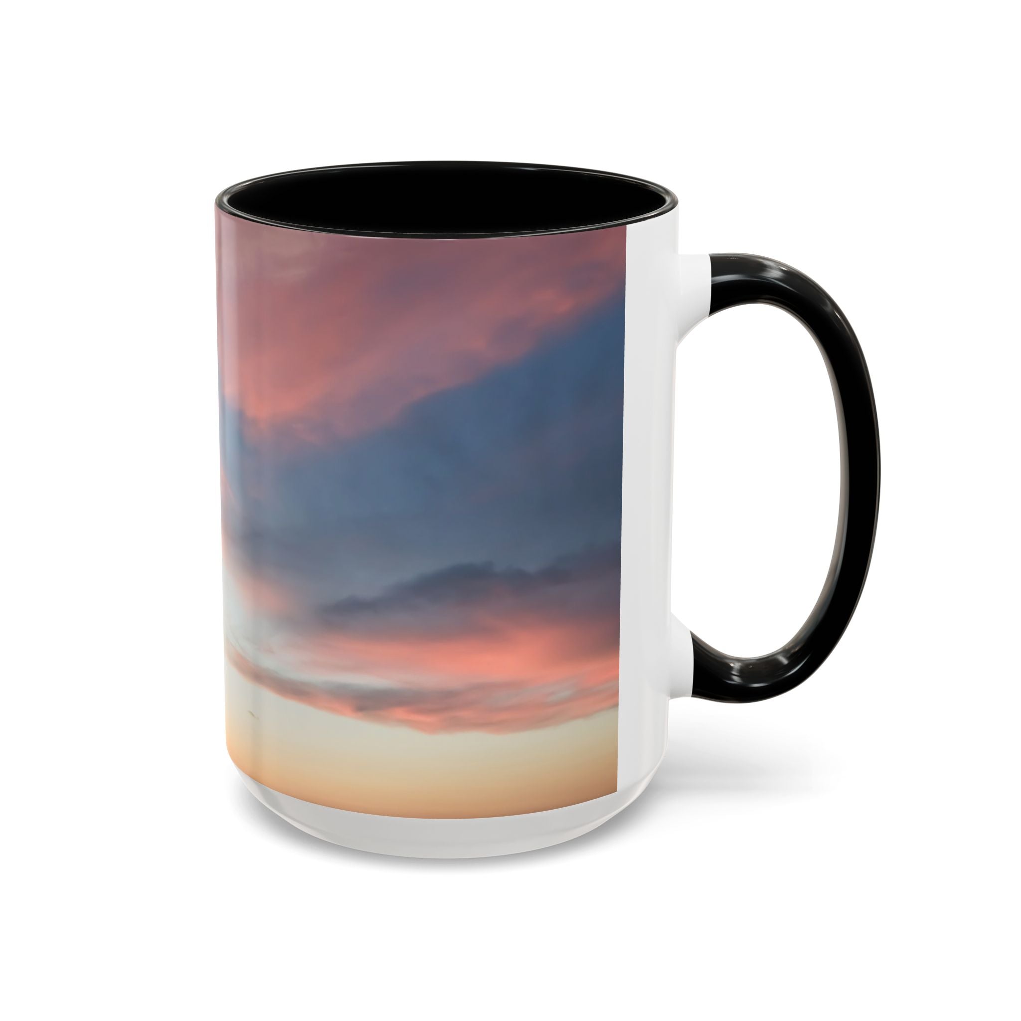 Love Manifestation . Sunset Sky Accent Coffee Mug - Perfect for Morning Rituals, Gift for Coffee Lovers, Home Decor, Office Mugs, Relaxation