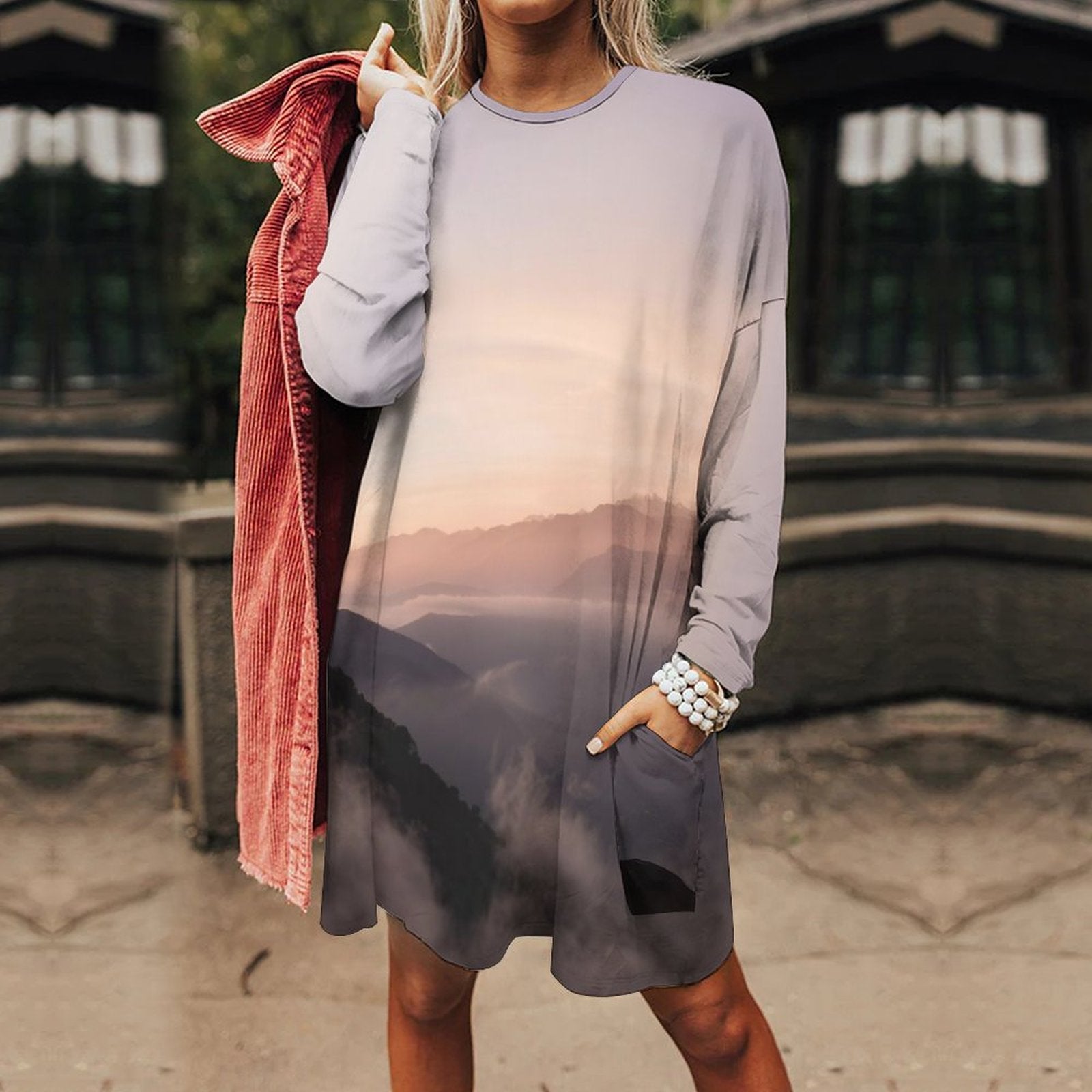 Wisdom Creation . Long Sleeve T-Shirts with Pocket