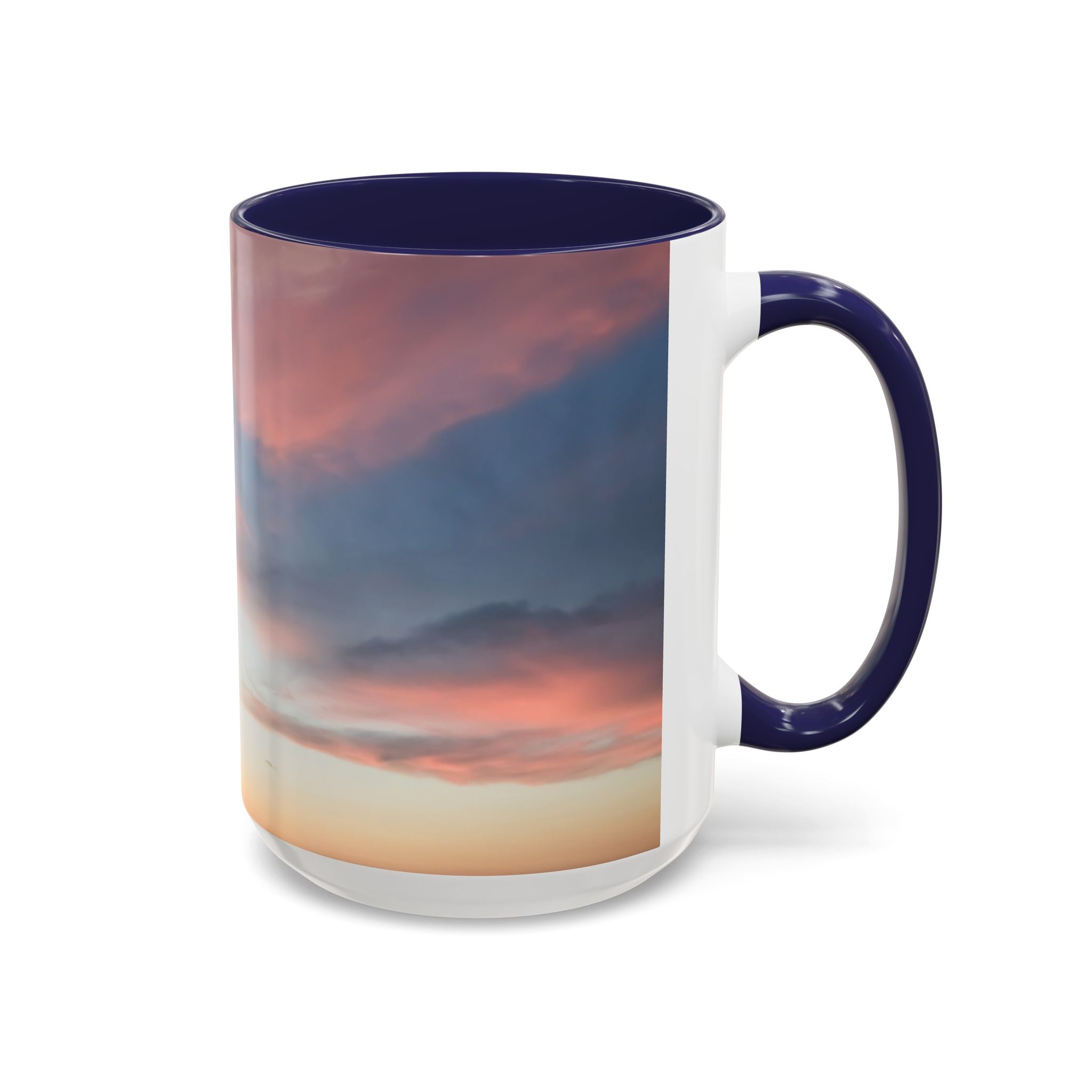Love Manifestation . Sunset Sky Accent Coffee Mug - Perfect for Morning Rituals, Gift for Coffee Lovers, Home Decor, Office Mugs, Relaxation
