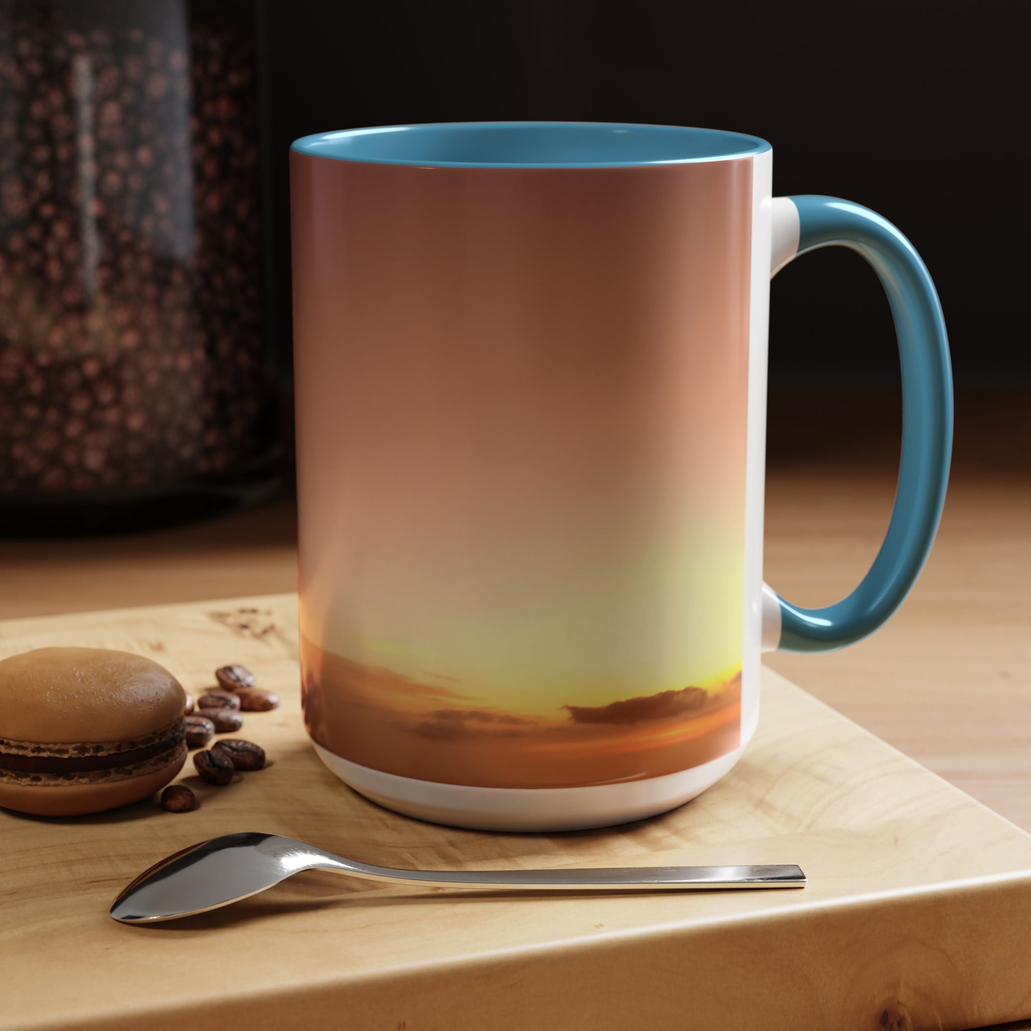 Wisdom Awakening . Sunset Sky Accent Coffee Mug - Perfect for Cozy Mornings and Relaxing Evenings