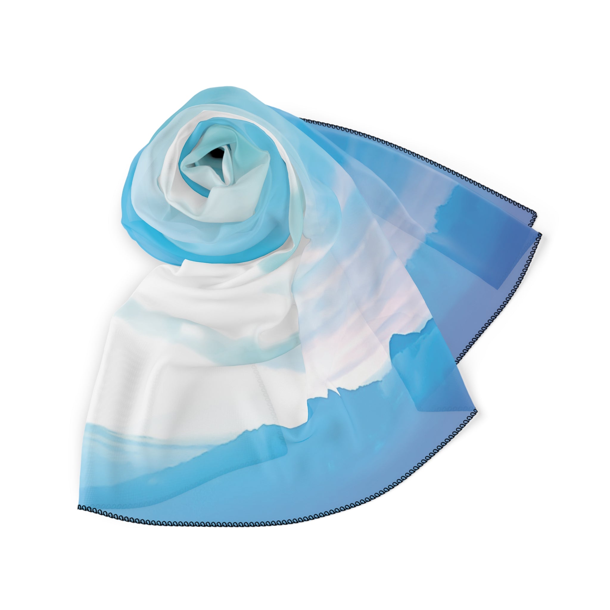 Power Embodiment . Horizon Scarf — Pink Gradient Silk-Look Square Scarf