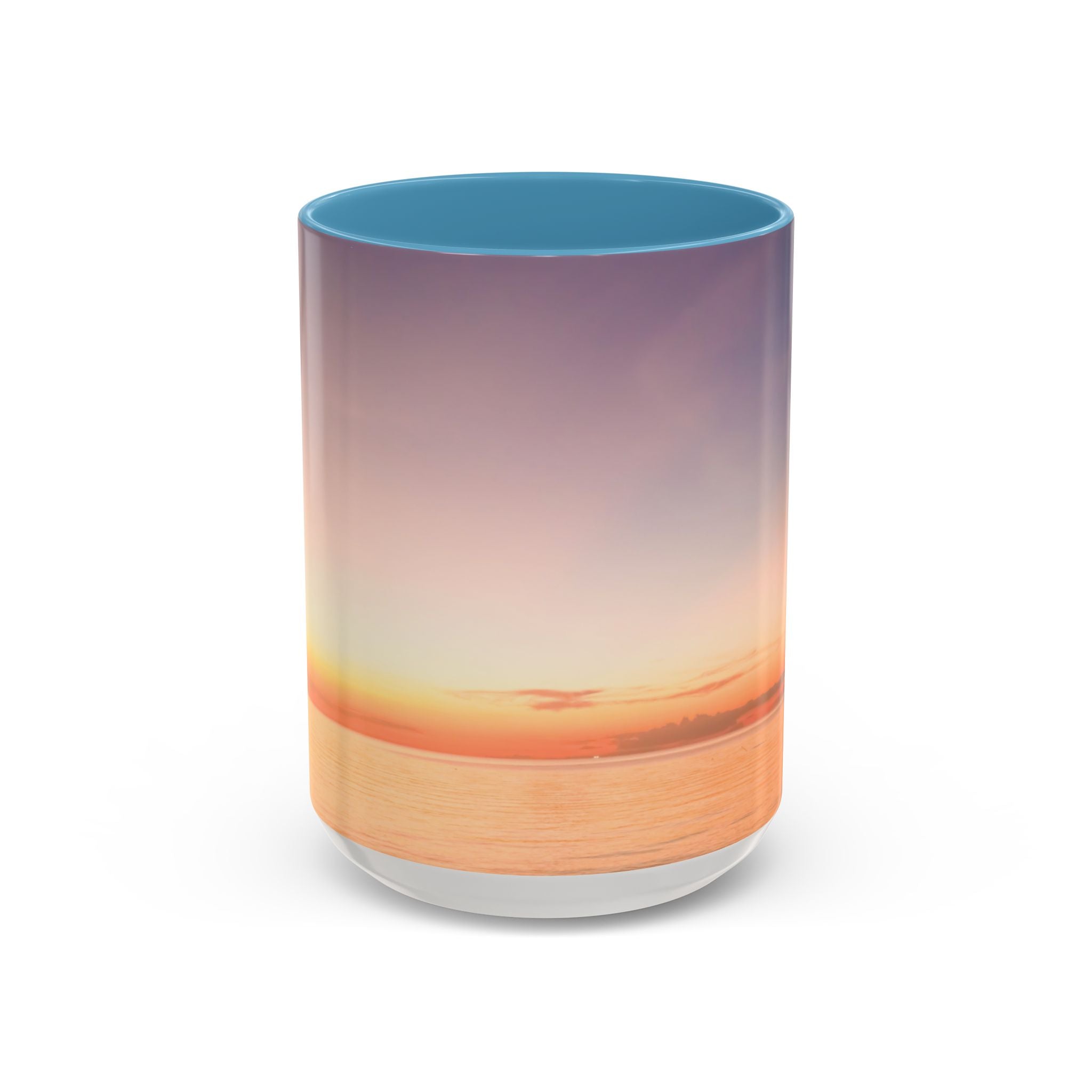 Wisdom Manfestation . Sunset Sky Accent Coffee Mug - Perfect for Cozy Mornings and Relaxing Evenings