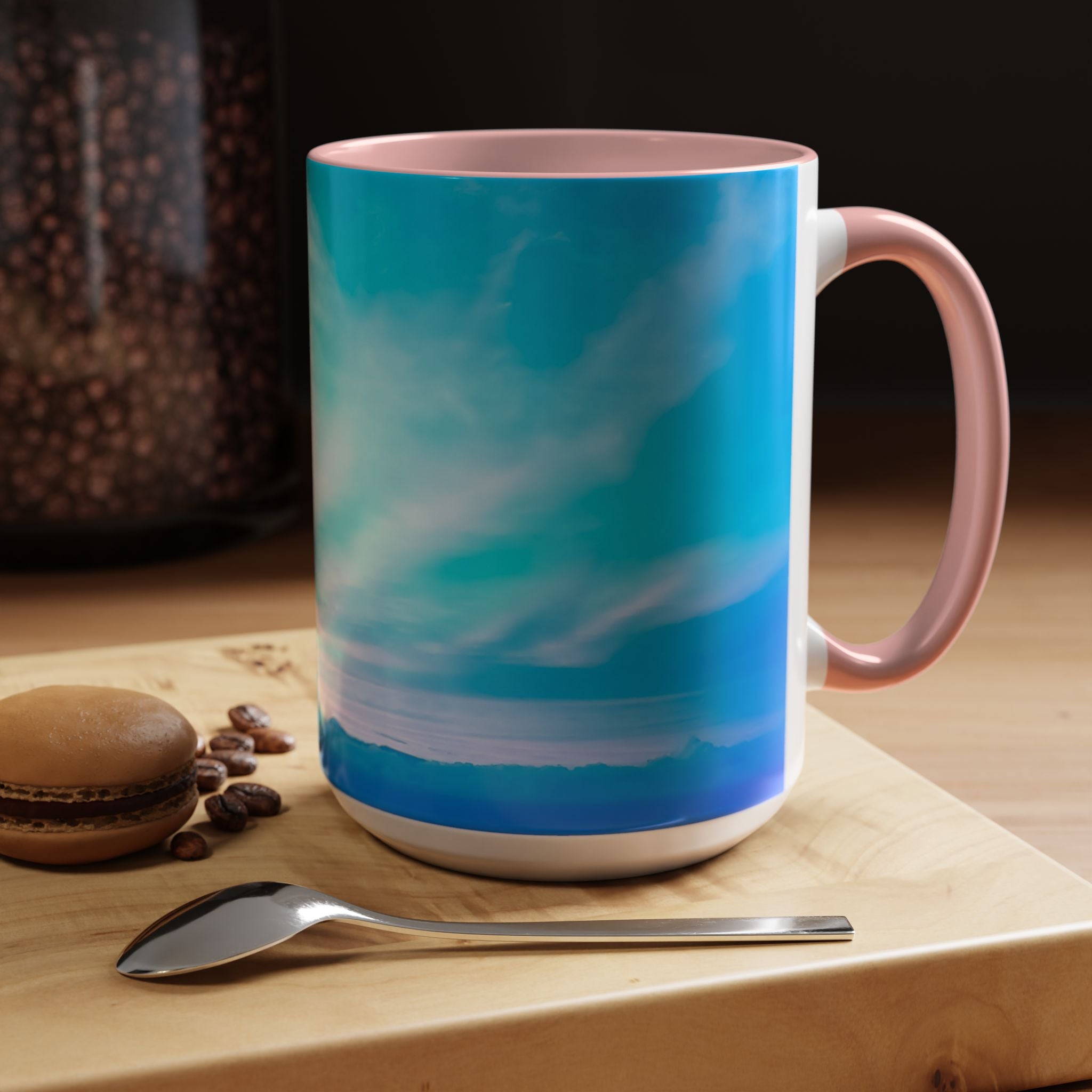 Power Embodiment . Sunset Sky Accent Coffee Mug - Perfect for Cozy Mornings and Relaxing Evenings