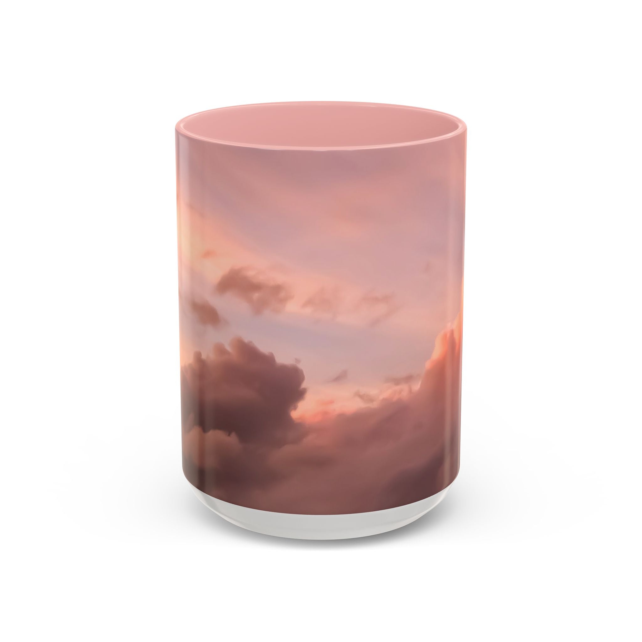 Love Connection . Sunset Sky Accent Coffee Mug - Perfect for Cozy Mornings and Relaxing Evenings