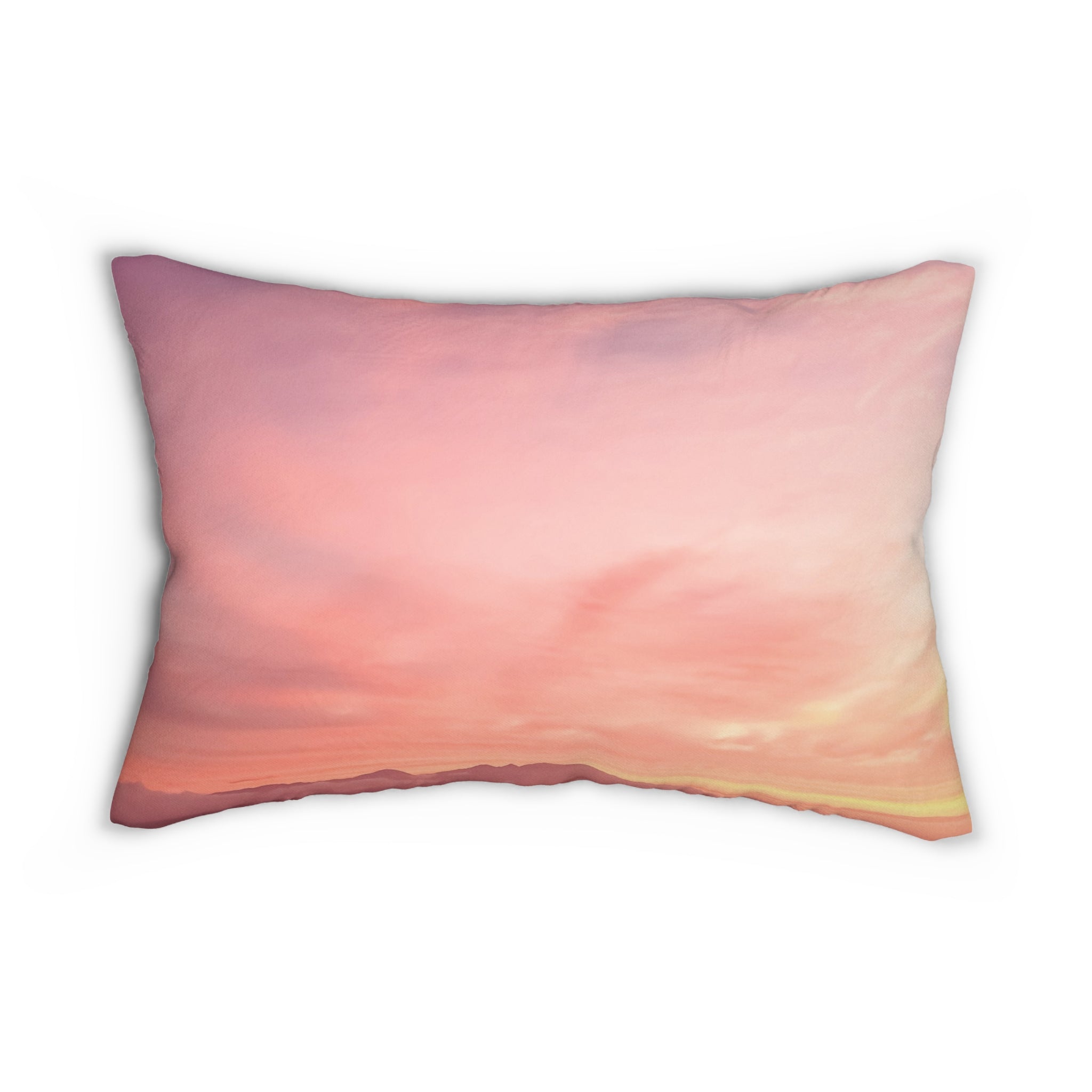 Love Embodiment - Pastel Sunset Lumbar Pillow - Relaxing Home Decor