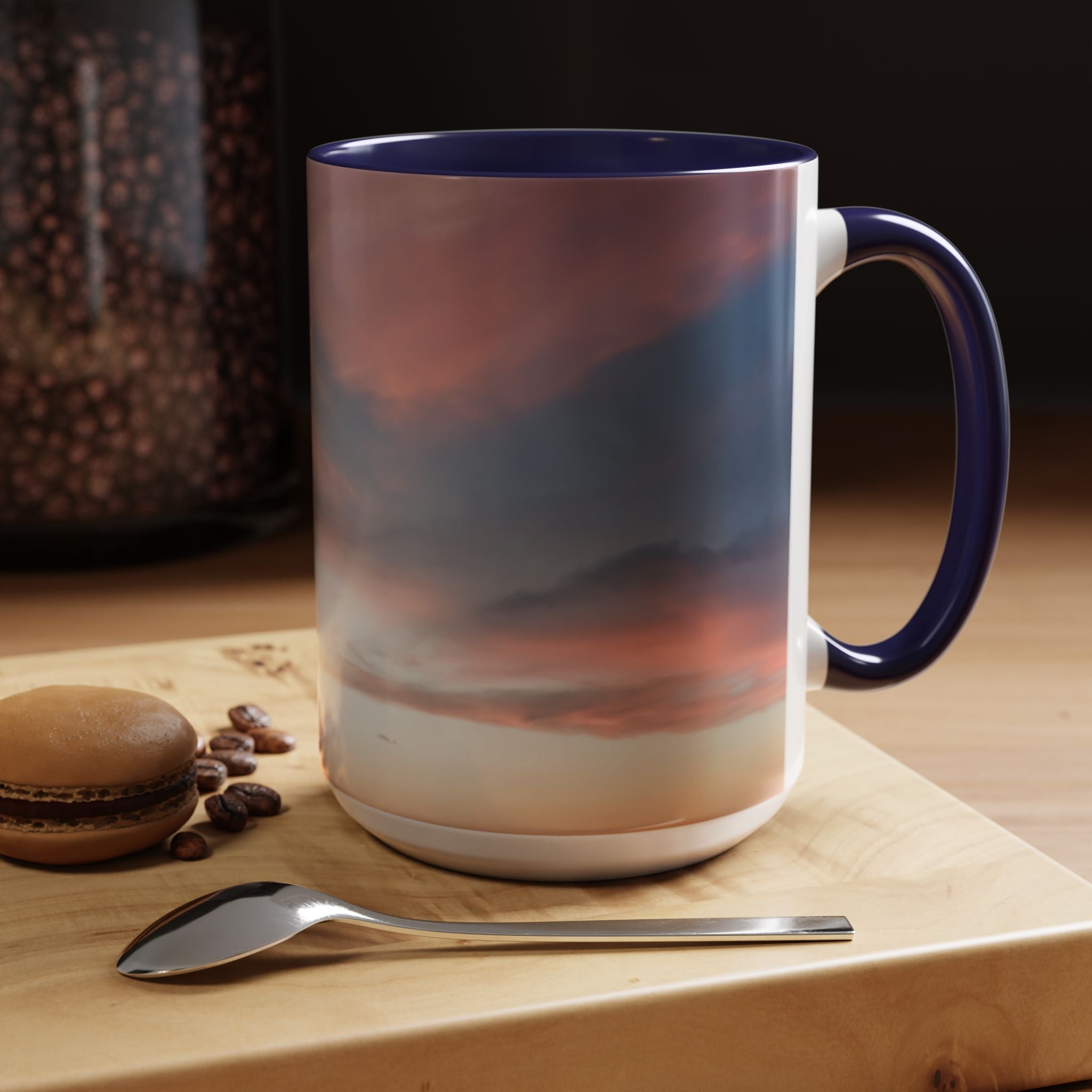 Love Manifestation . Sunset Sky Accent Coffee Mug - Perfect for Morning Rituals, Gift for Coffee Lovers, Home Decor, Office Mugs, Relaxation