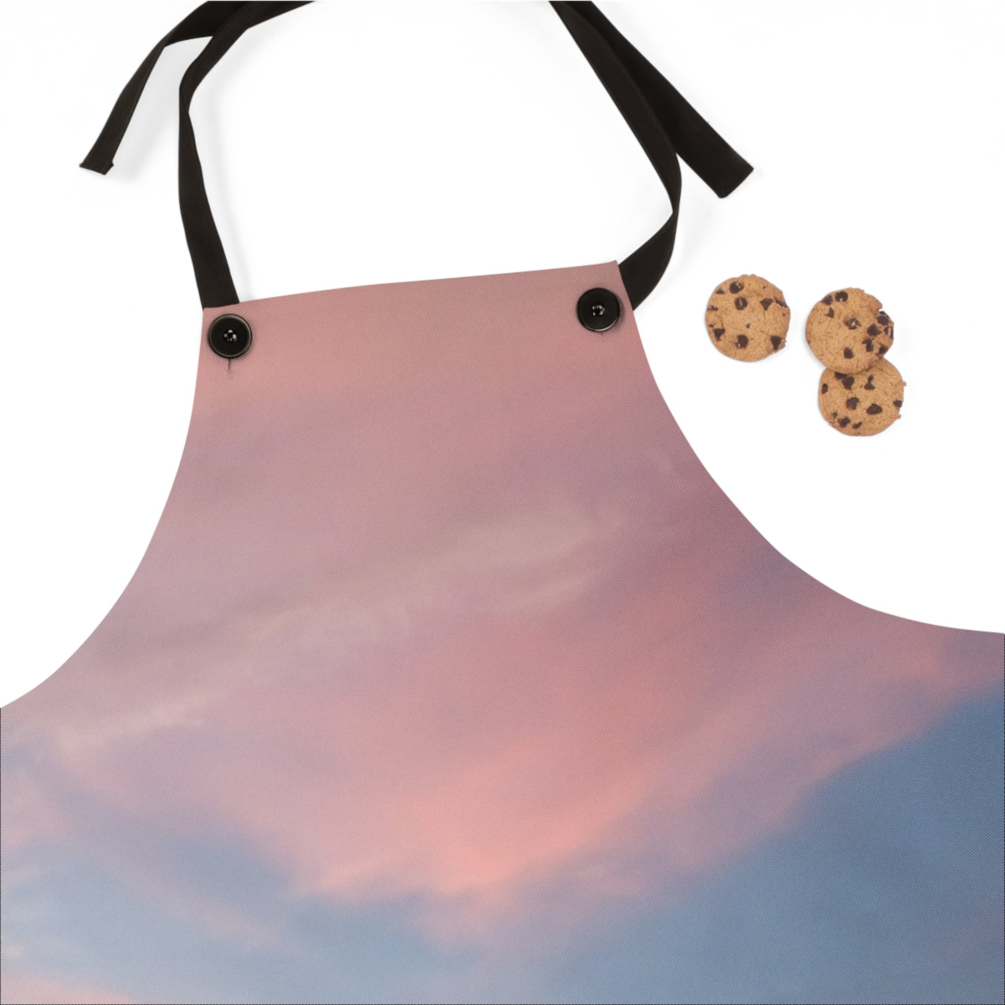 Love Manifestation. Sunset Sky Apron - Vibrant All-Over Print for Cooking Enthusiasts