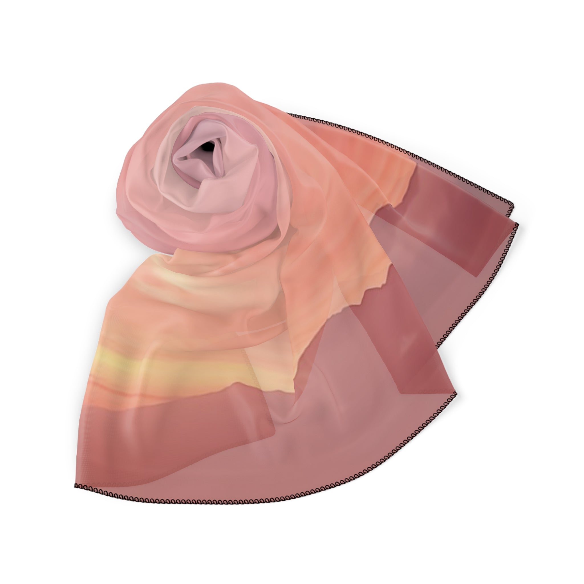 Love Embodiment . Horizon Scarf — Pink Gradient Silk-Look Square Scarf