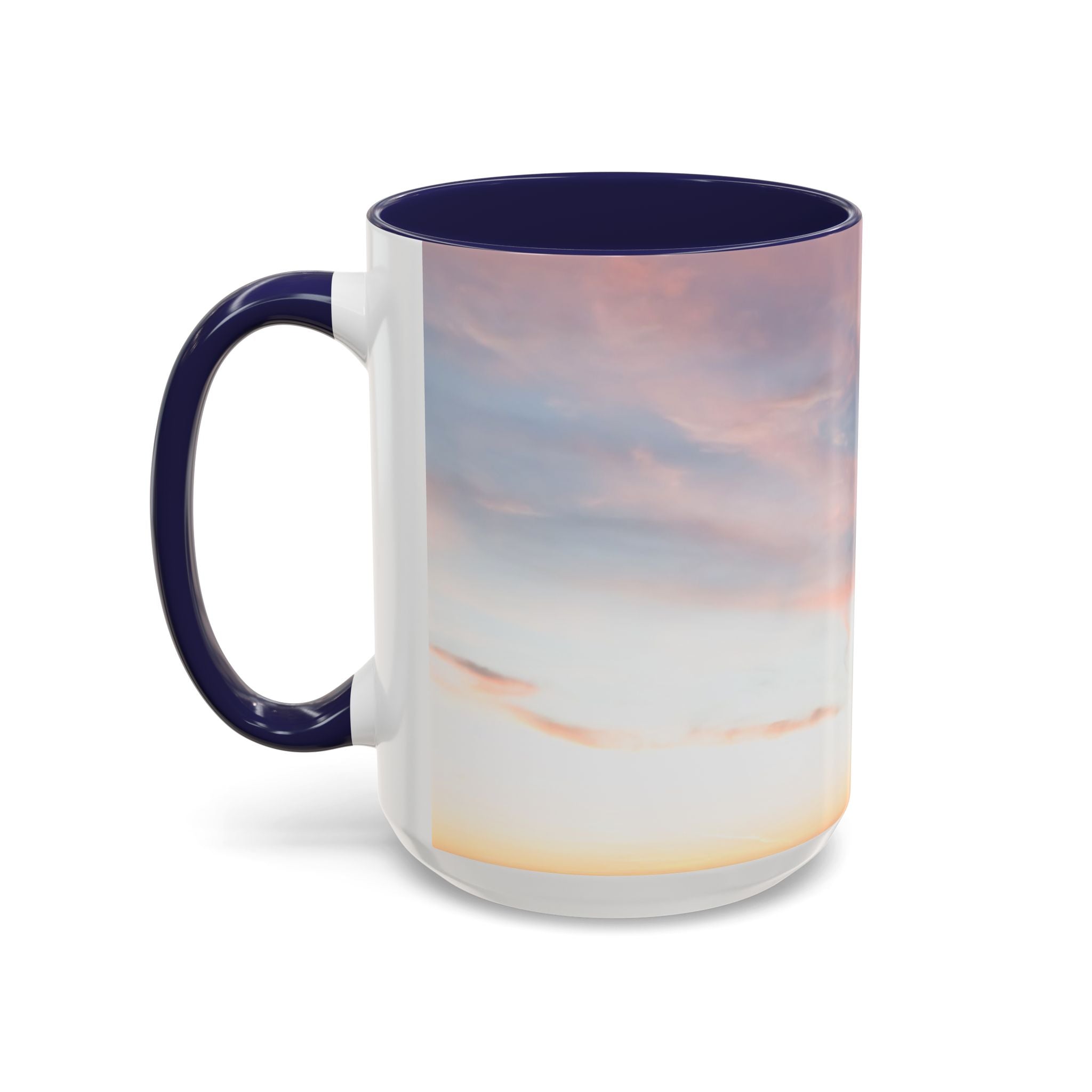 Love Manifestation . Sunset Sky Accent Coffee Mug - Perfect for Morning Rituals, Gift for Coffee Lovers, Home Decor, Office Mugs, Relaxation