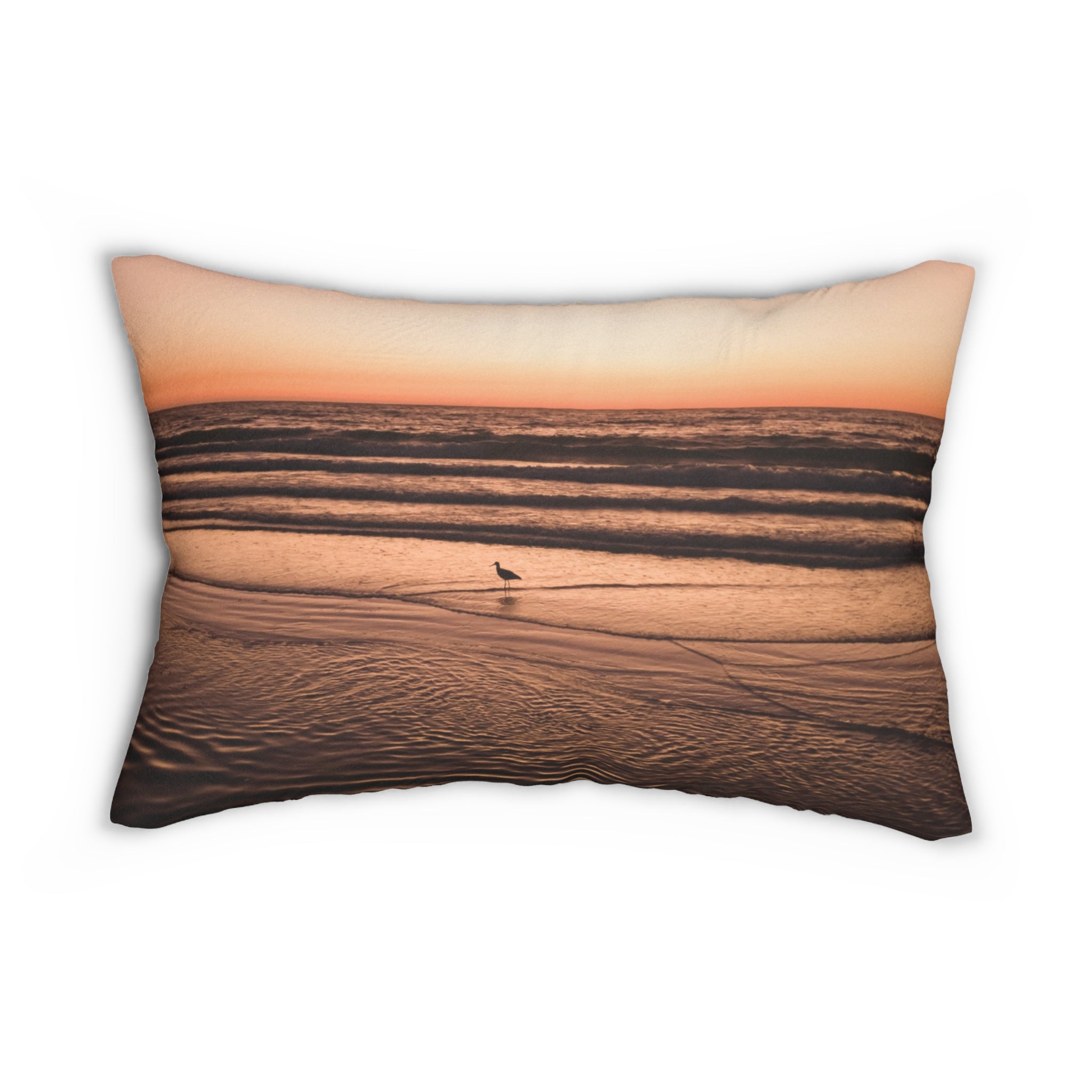 Wisdom Alignment - Sunset Serenity Lumbar Pillow - Cozy Home Decor for Relaxation