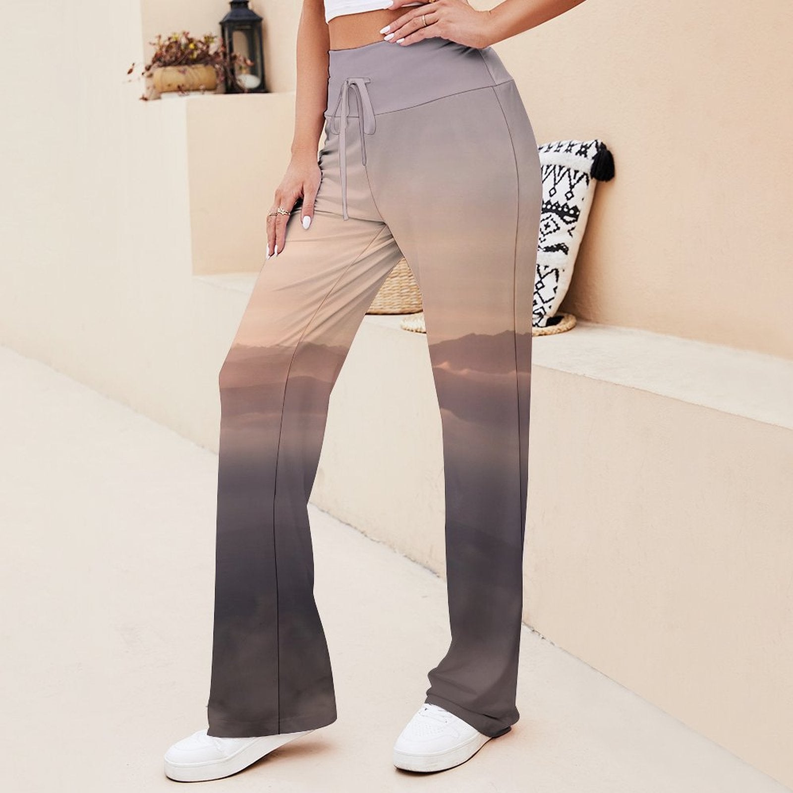 Wisdom Creation . Drawstring Yoga Pants Straight Baggy